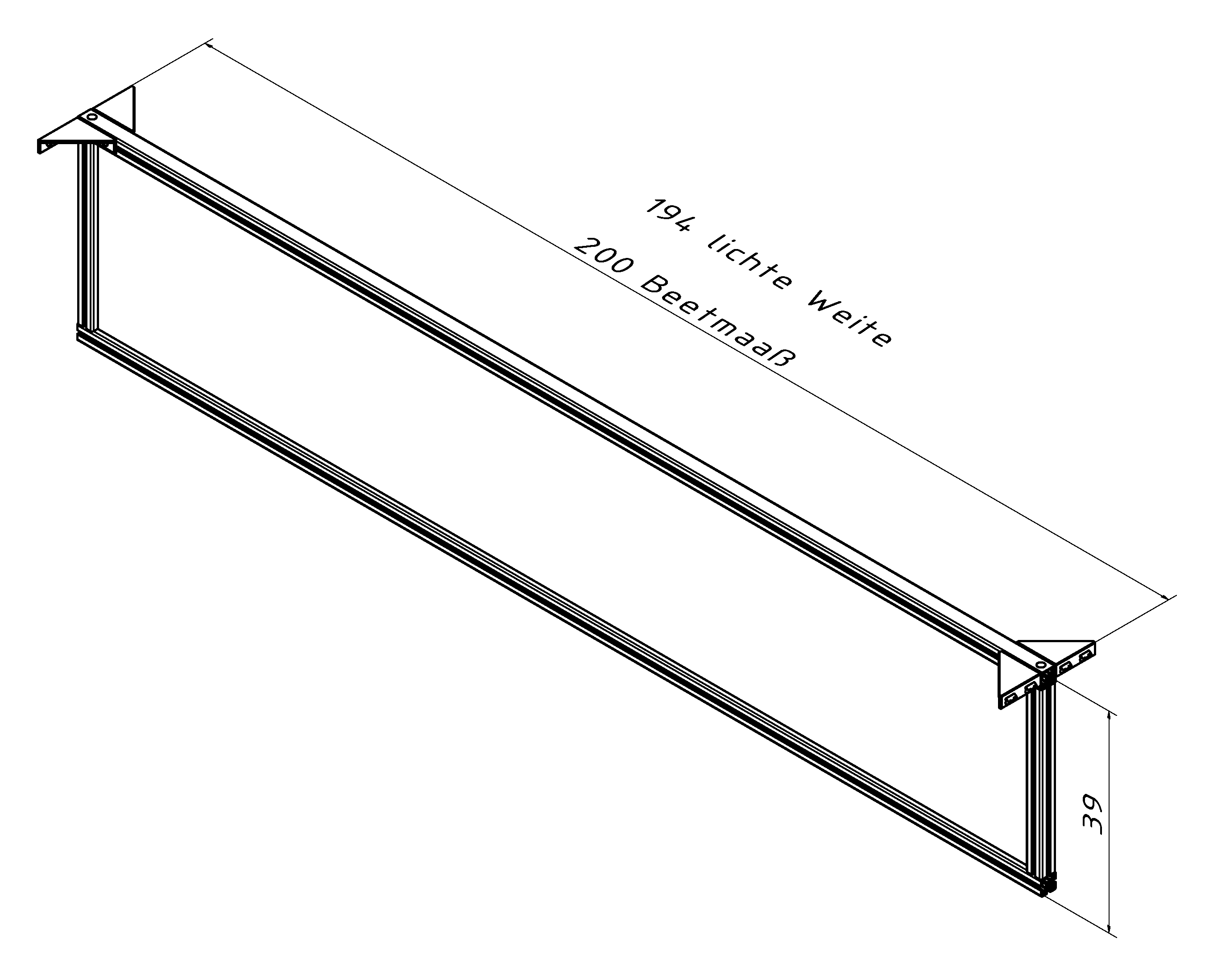 Partition wall aluline 200 cm