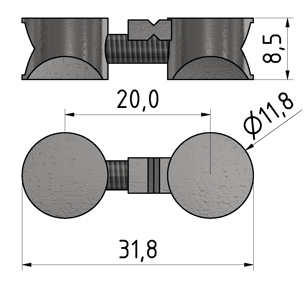 Universal-Butt-Fastening Set 5, bright zinc-plated