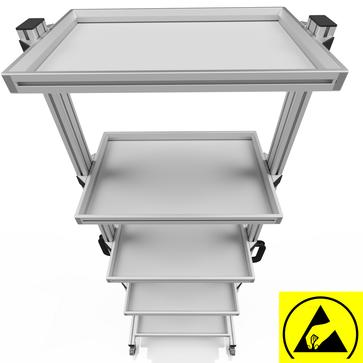 ESD Systemwagen für Eurobehälter 60 x 40 H 200 cm ohne Auszug