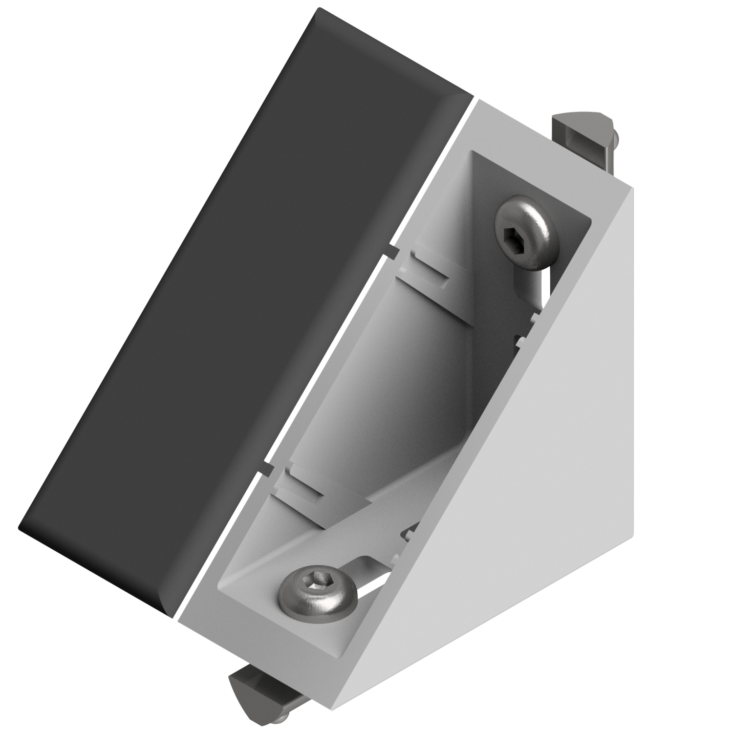 Angle Bracket  Set 8 80x80 slotted hole, black