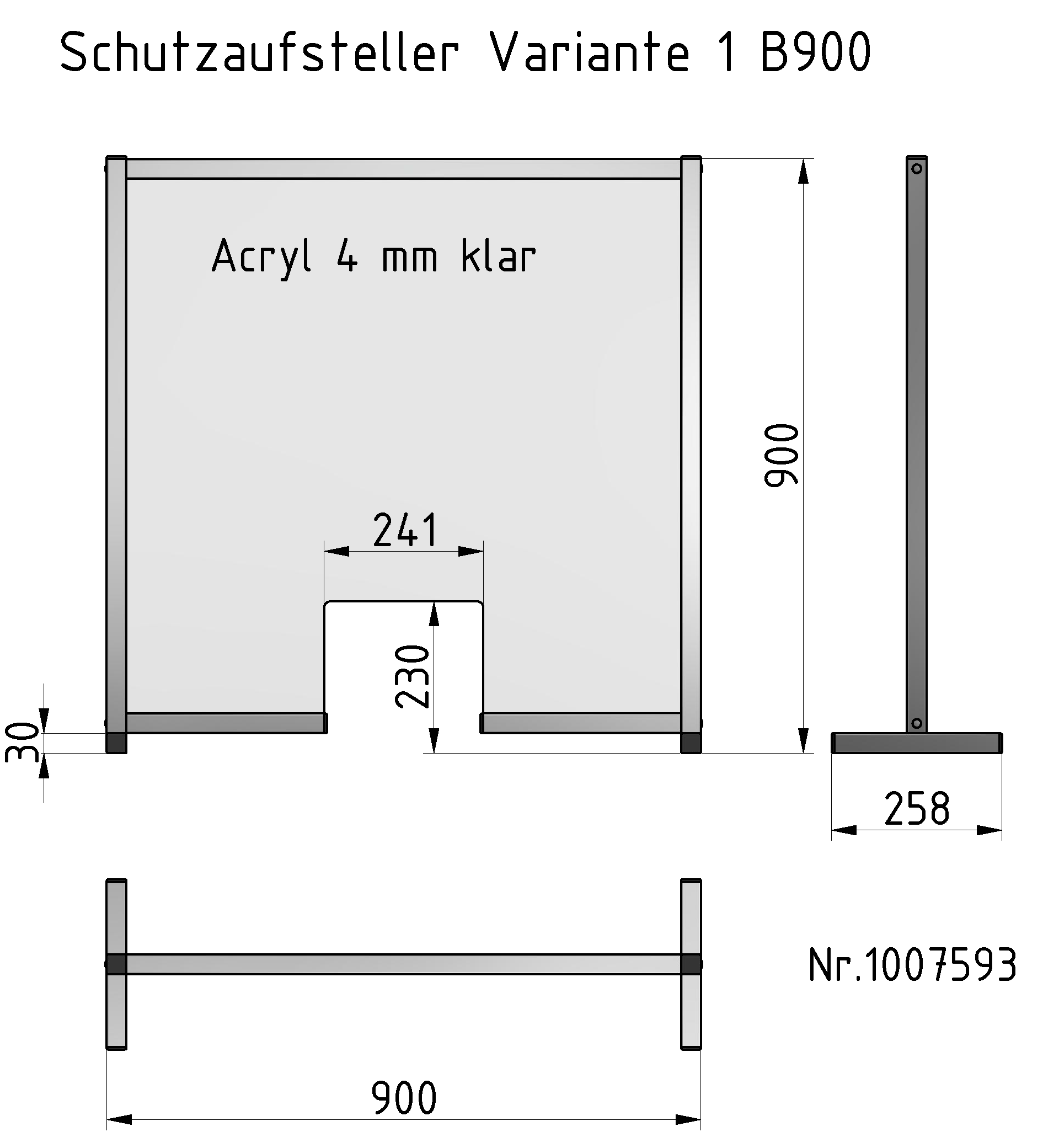 Schutzaufsteller Variante 1