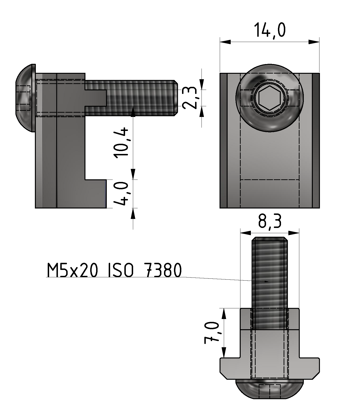 Clamp Profile-Fastening Set 8 8 32x18