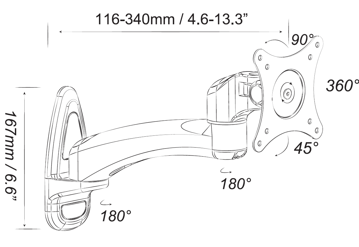 Monitor Arm, height-adjustable 2P