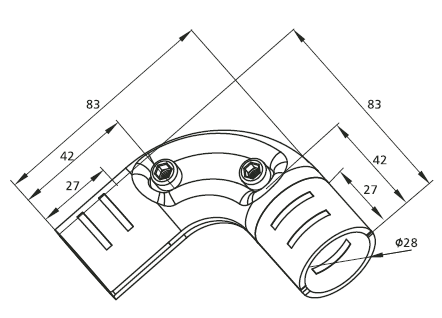  Angle connector set 90°