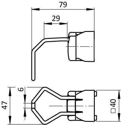 Cloth Holder 8, grey similar to RAL 7042