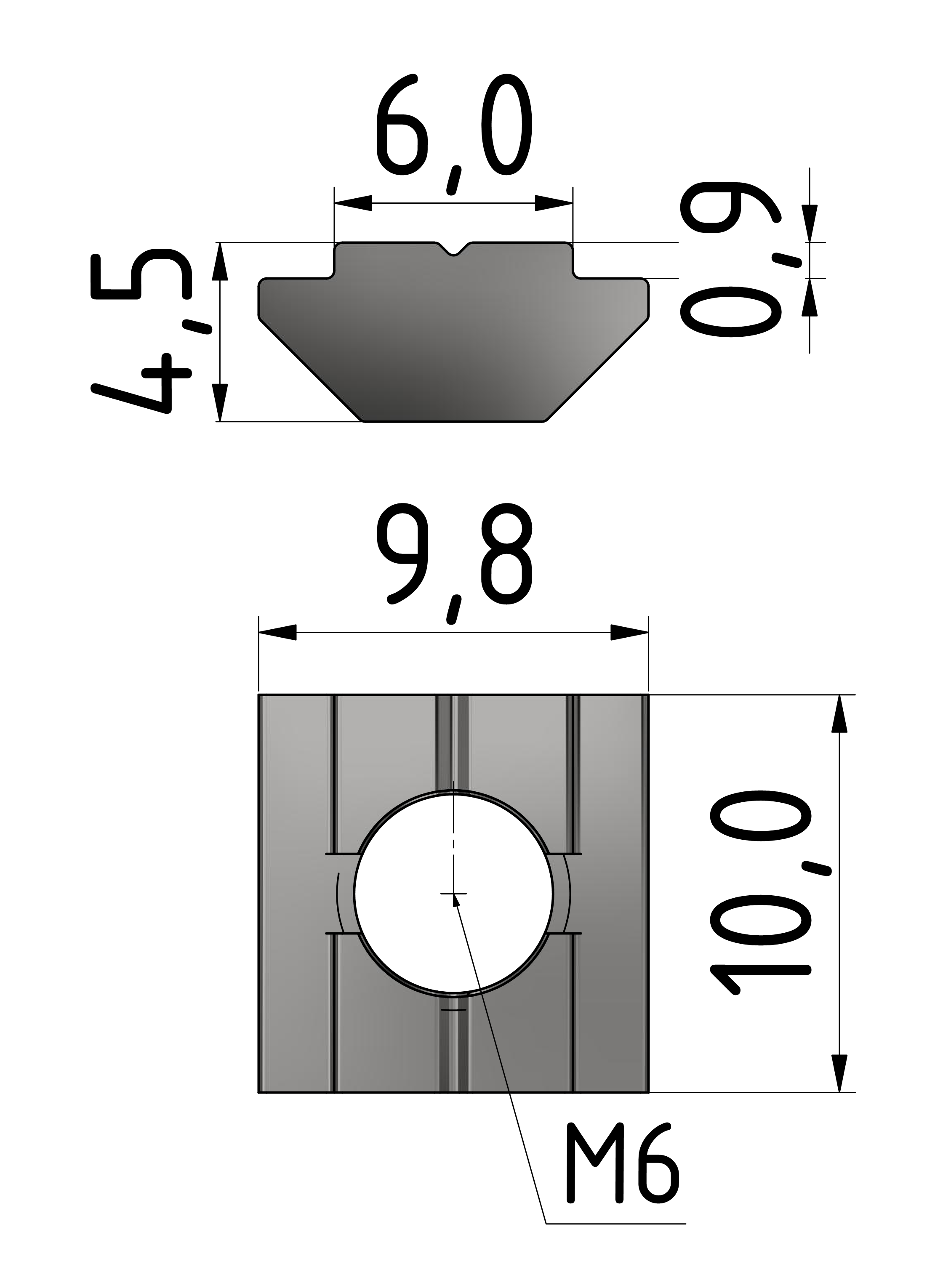 T-Slot Nut B M6 heavy, zinc-plated-6