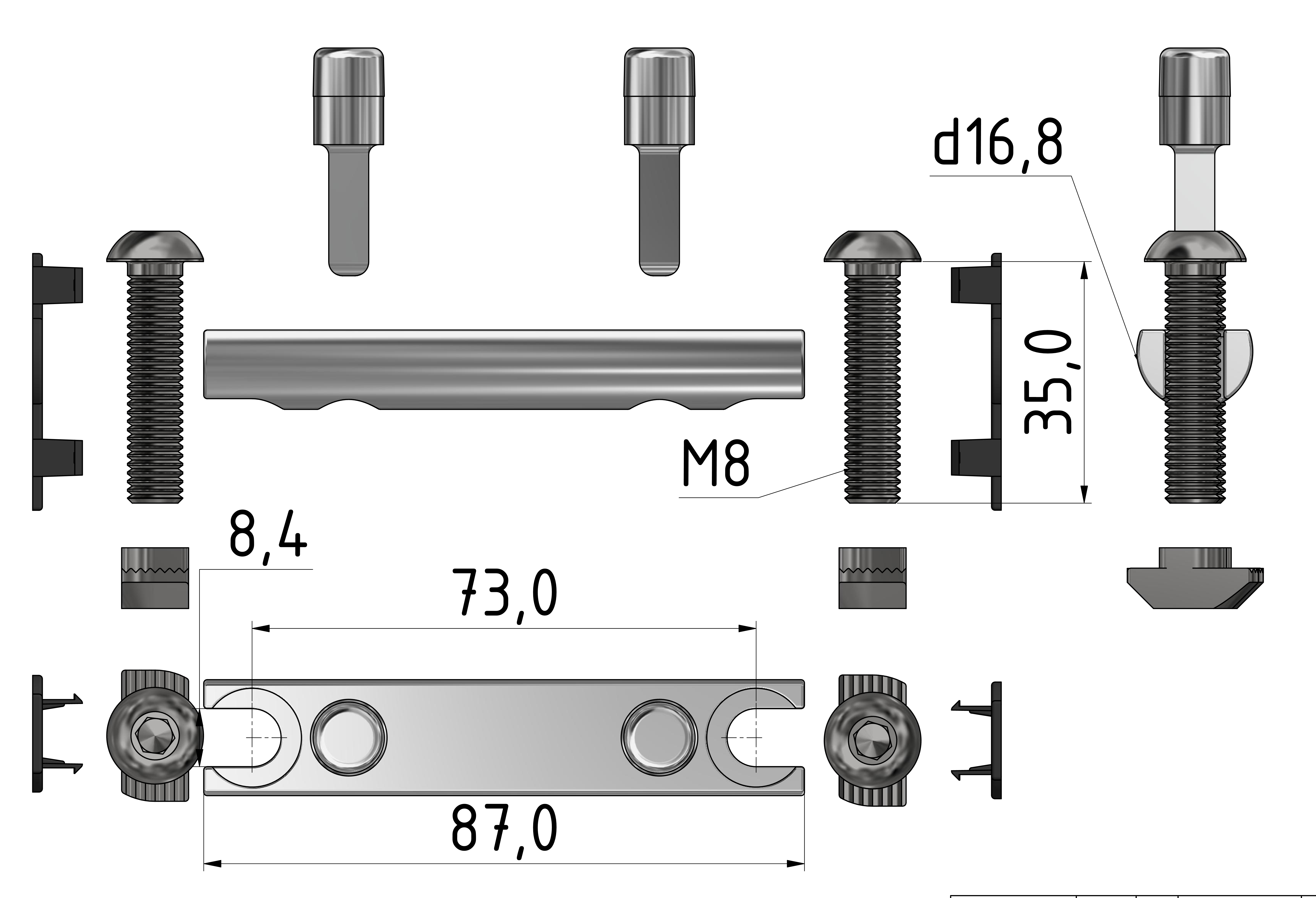 Bolt Connector Set 90,  bright zinc-plated-10