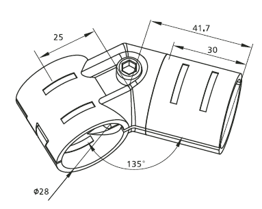 Angle connector set 45° fixed