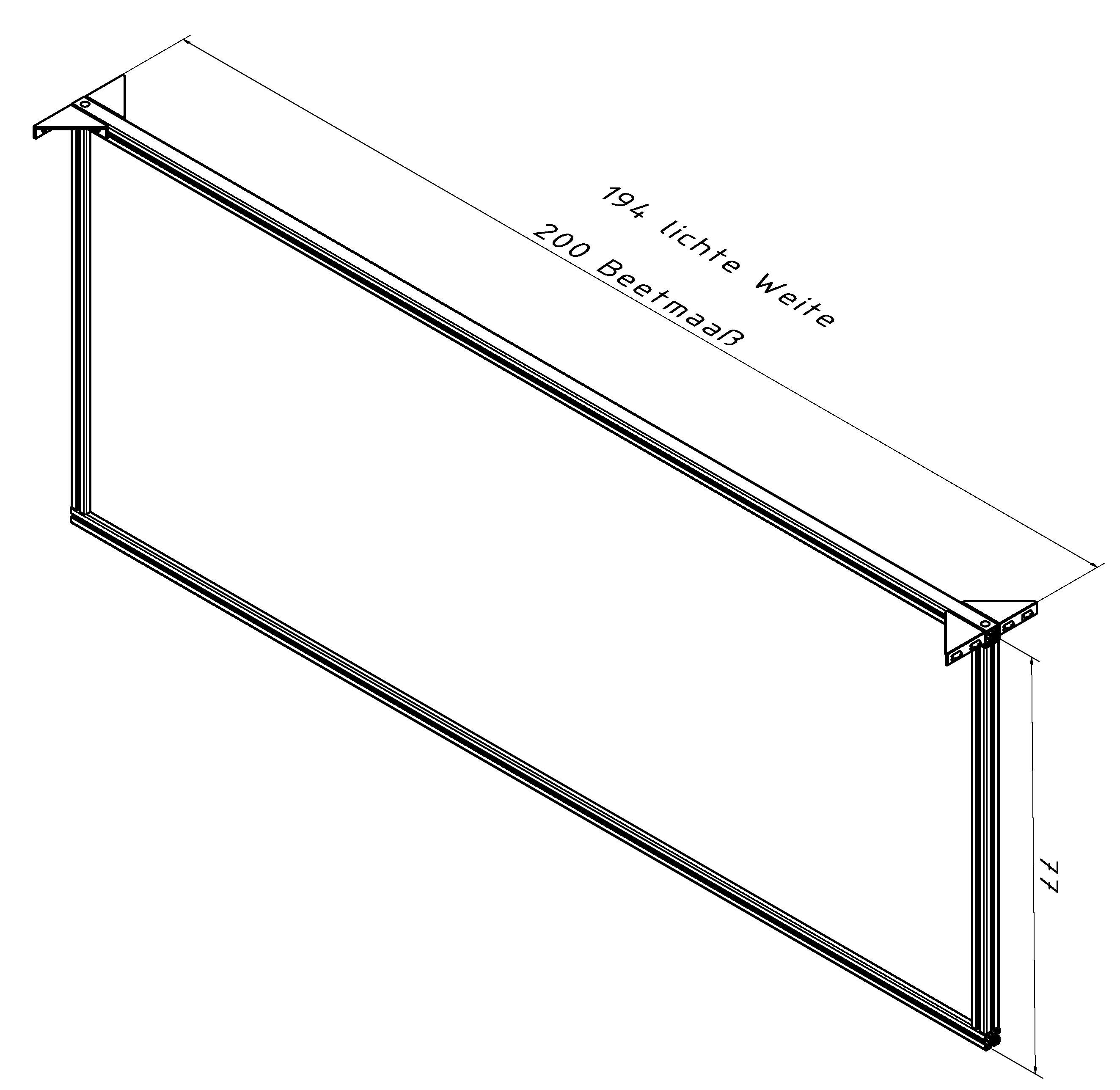 Partition wall aluline 200 cm