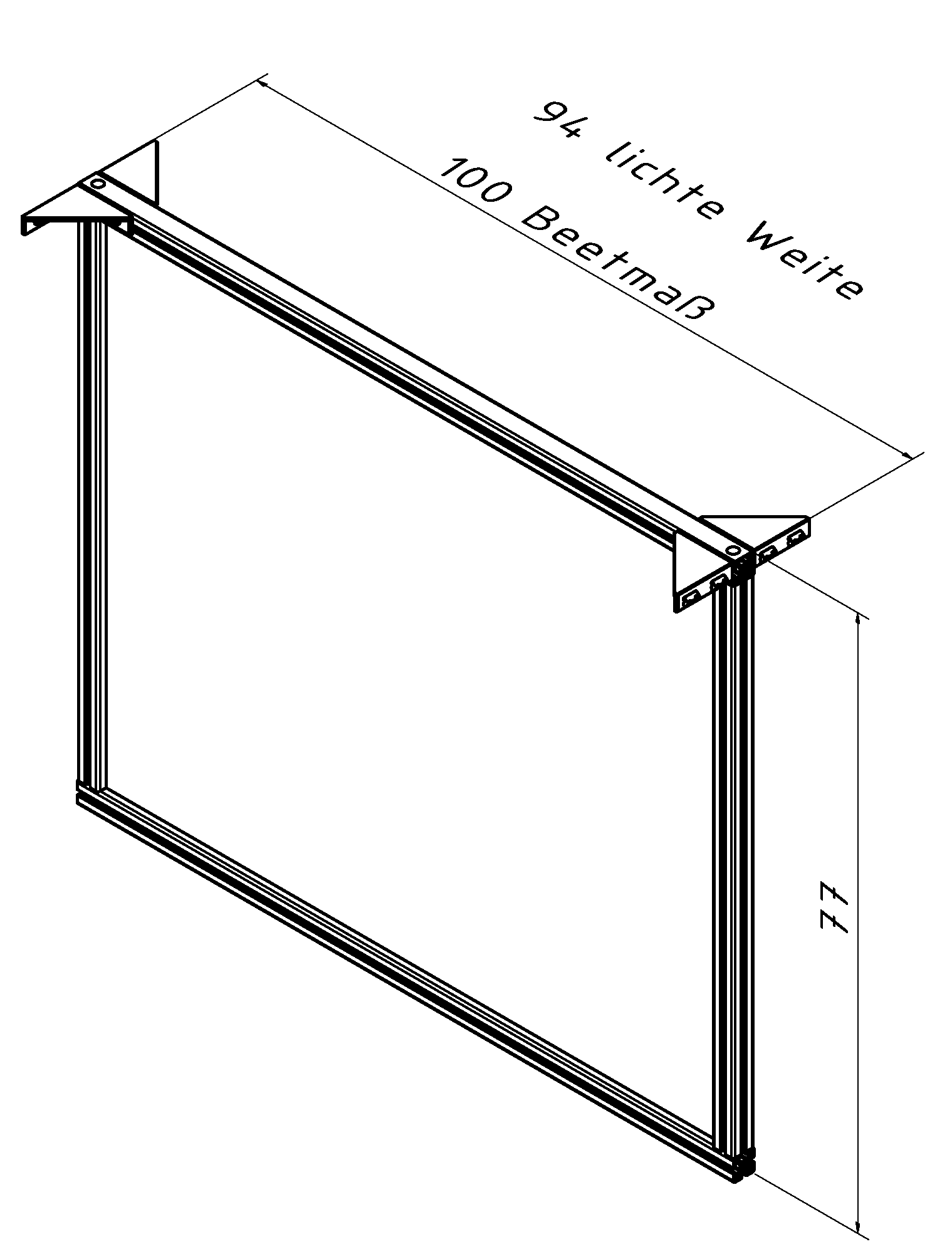 Zwischenwand  aluline  100  cm