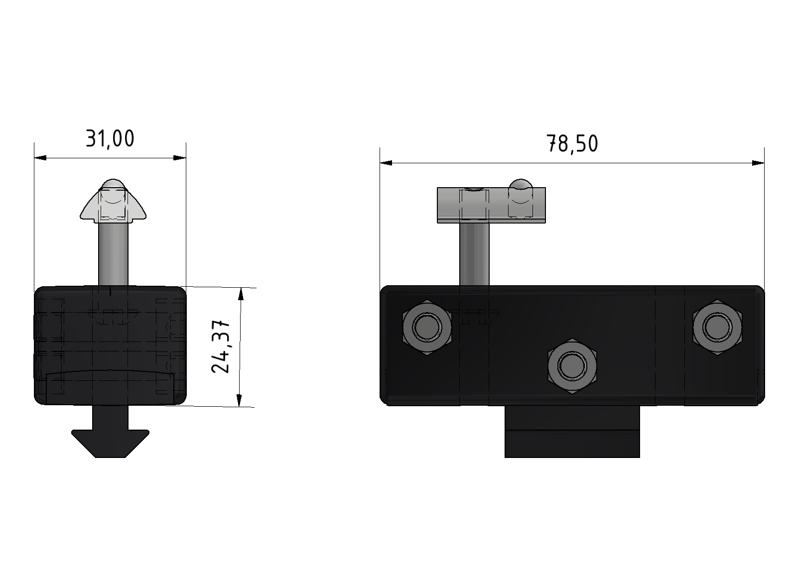 T-Slot Slider 8 80x40