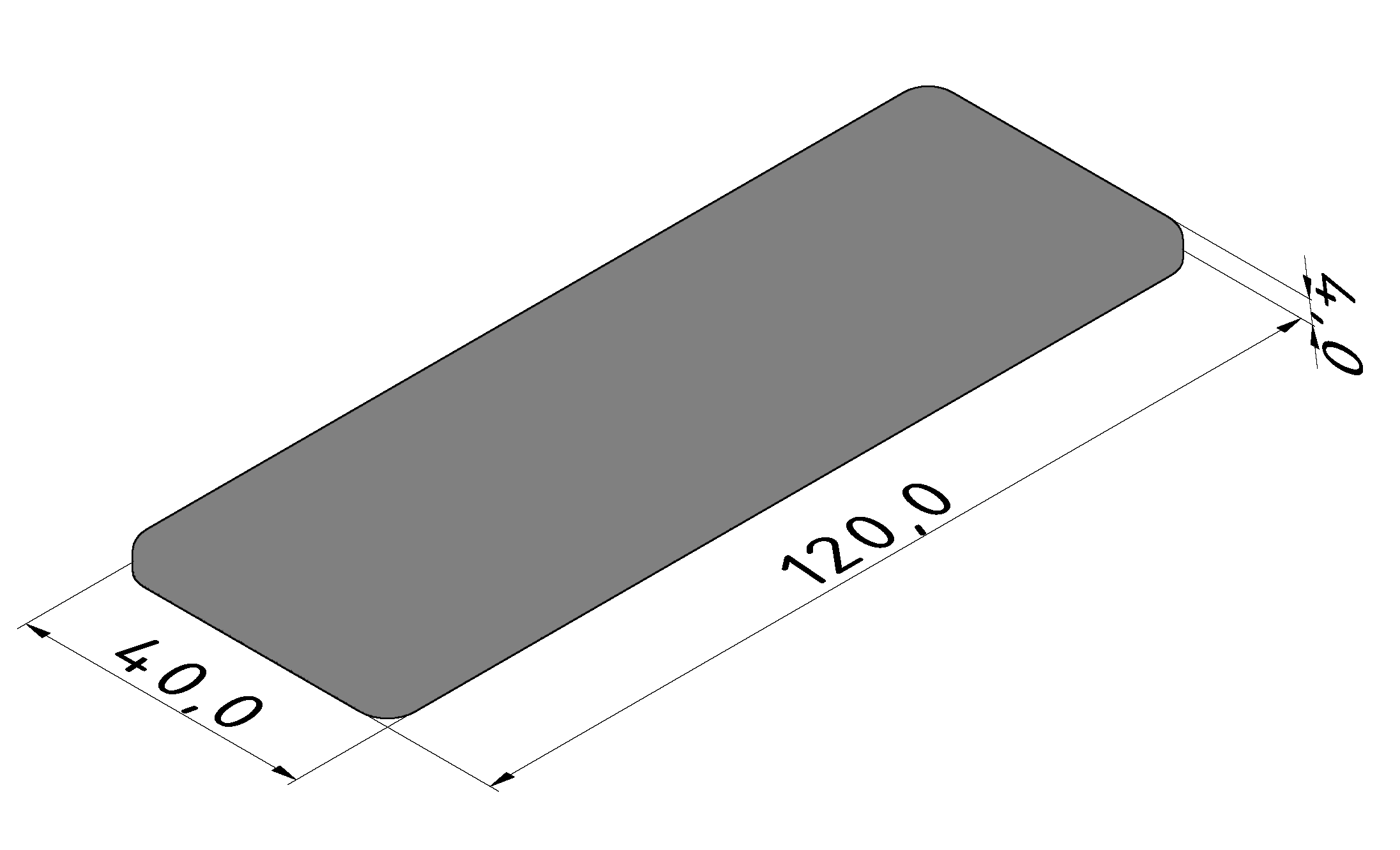 Abdeckkappe 8 120x40, grau ähnlich RAL 7042