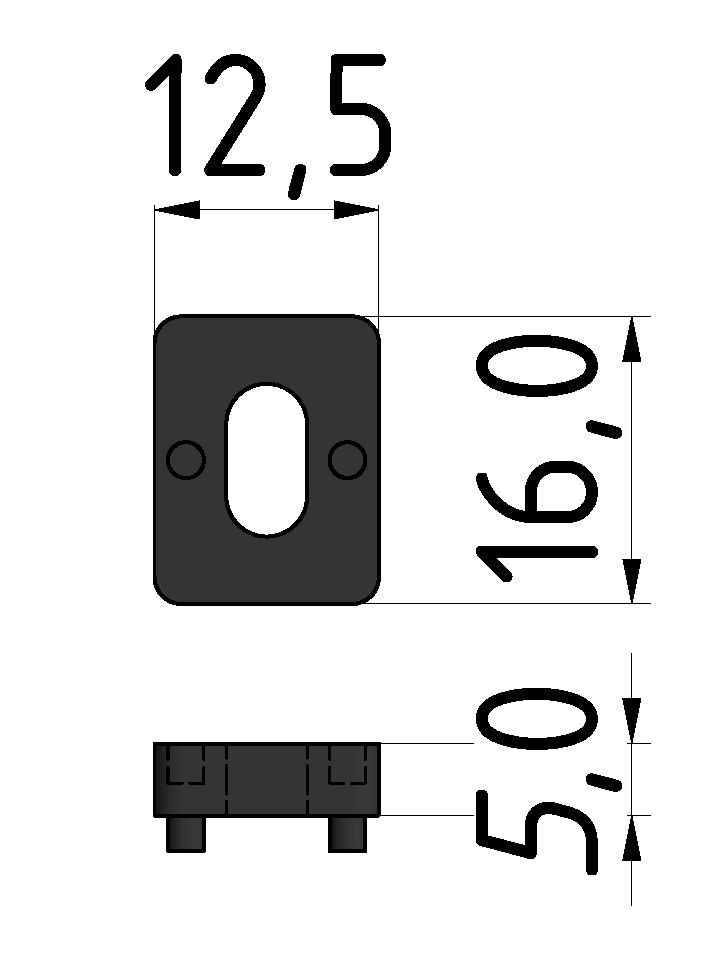 Klemmblock Distanzstück 6 5mm, schwarz