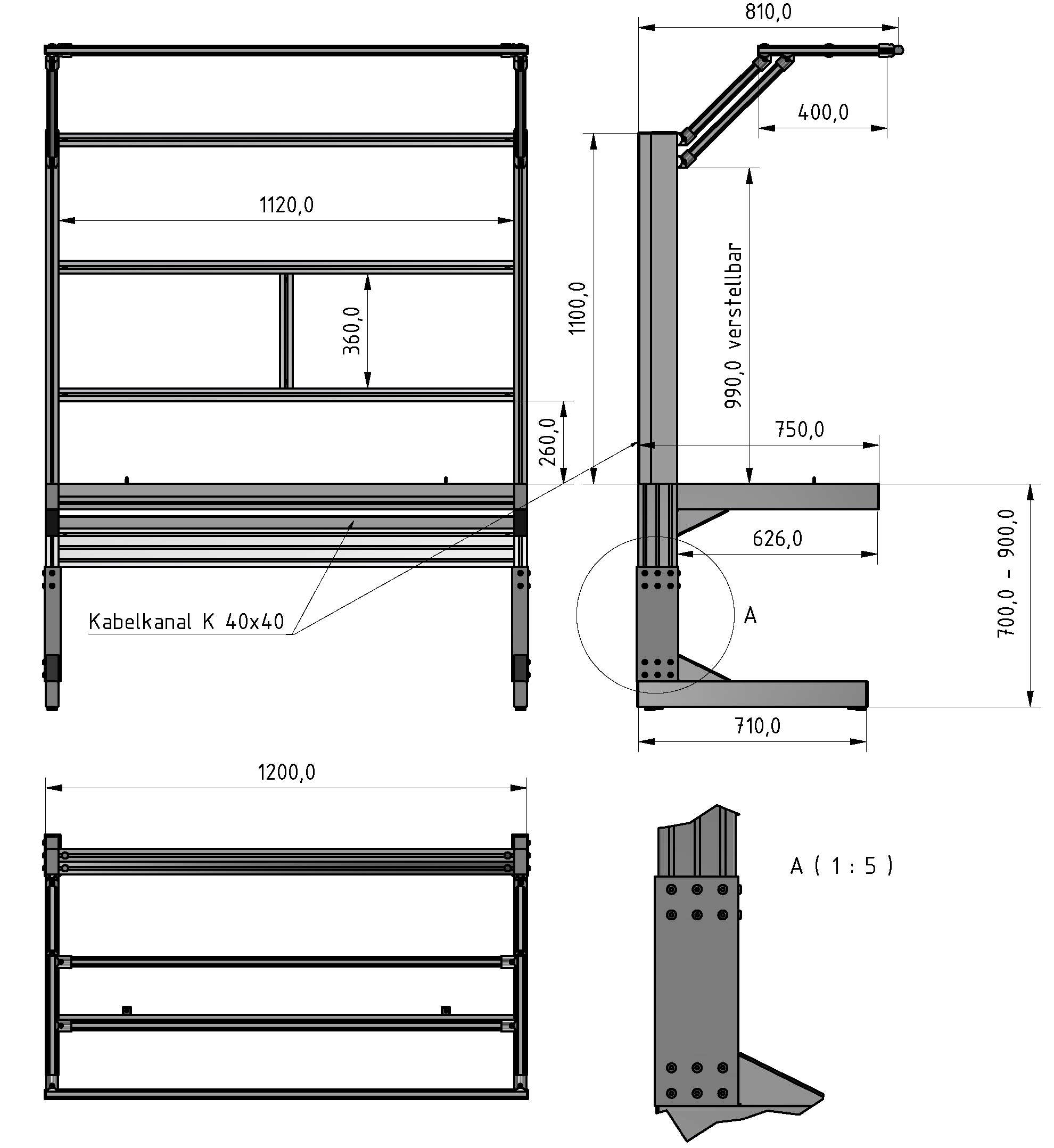 C Line  plus table frame