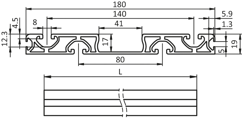 Führungsschiene Fifo 1200- Set