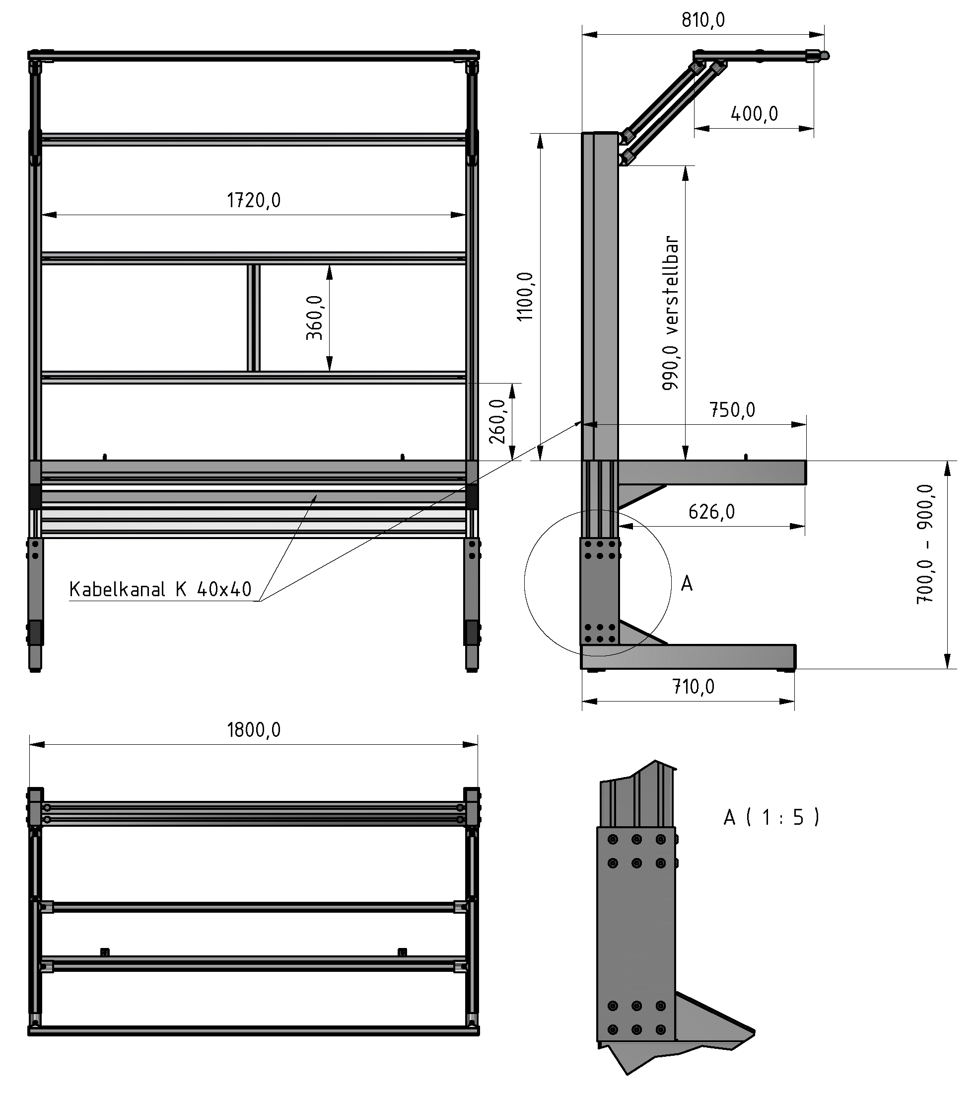 C Line  plus table frame