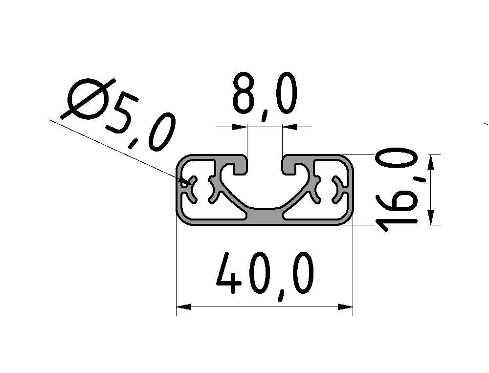 Profil 8 40x16 E, natur