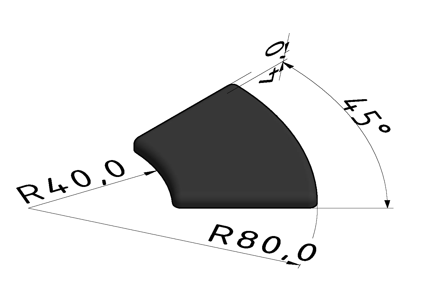 Abdeckkappe 8 R40/80-45°, schwarz