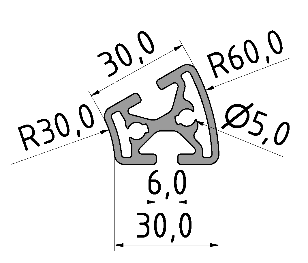 Profil 6 R30/60-30°, natur