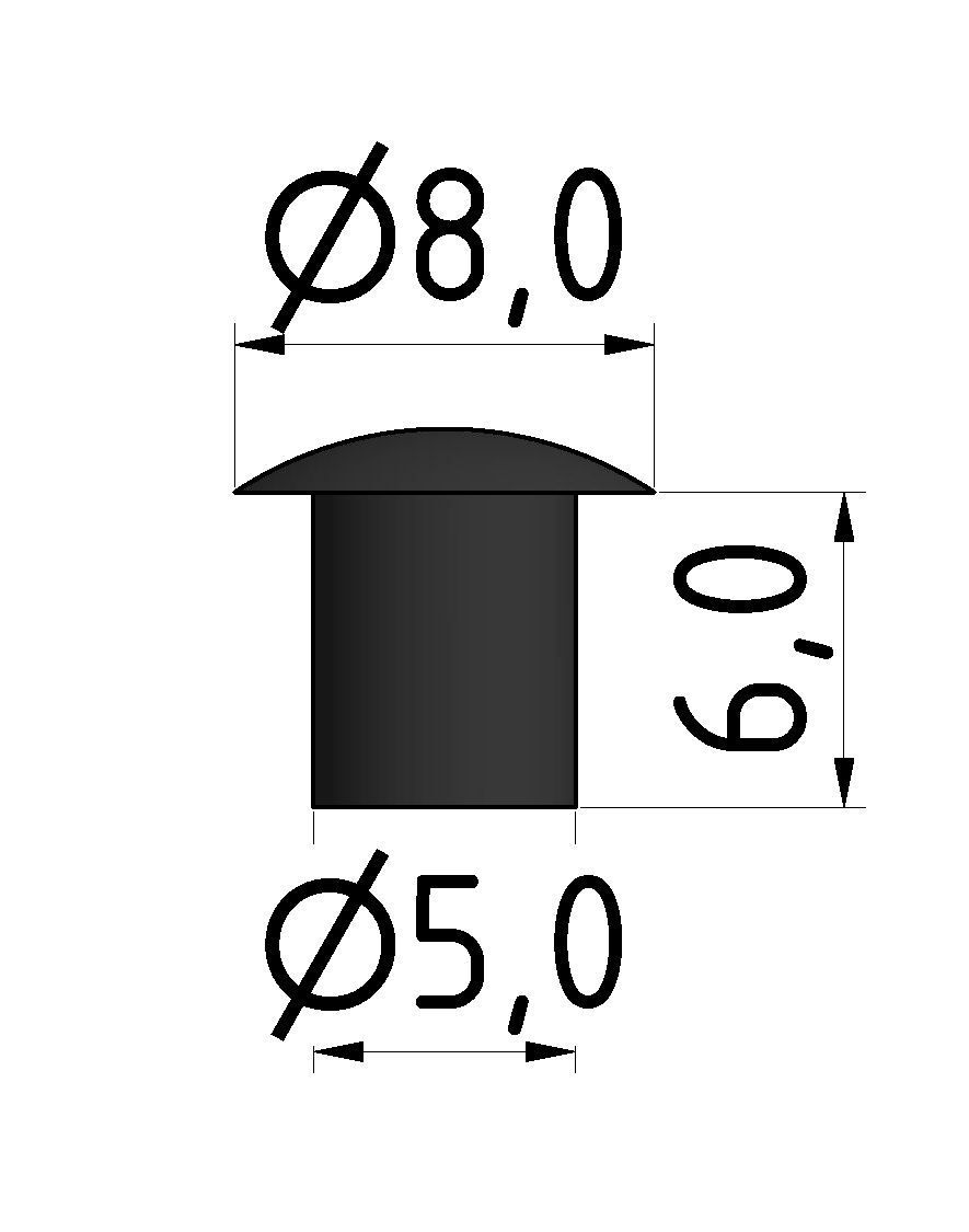 Abdeckkappe 5 D4,3, schwarz