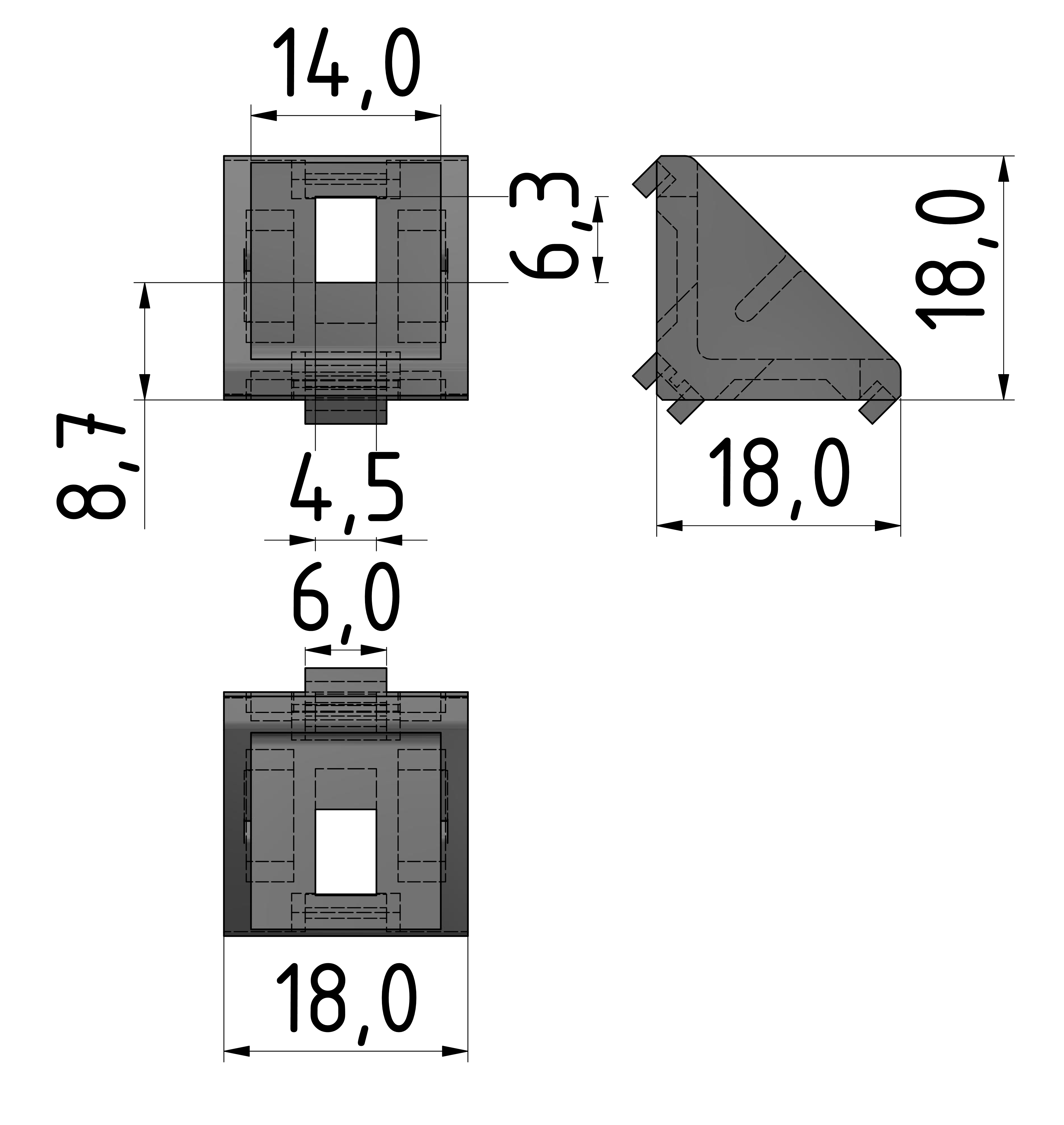 Angle Bracket 20x20, natura- 6