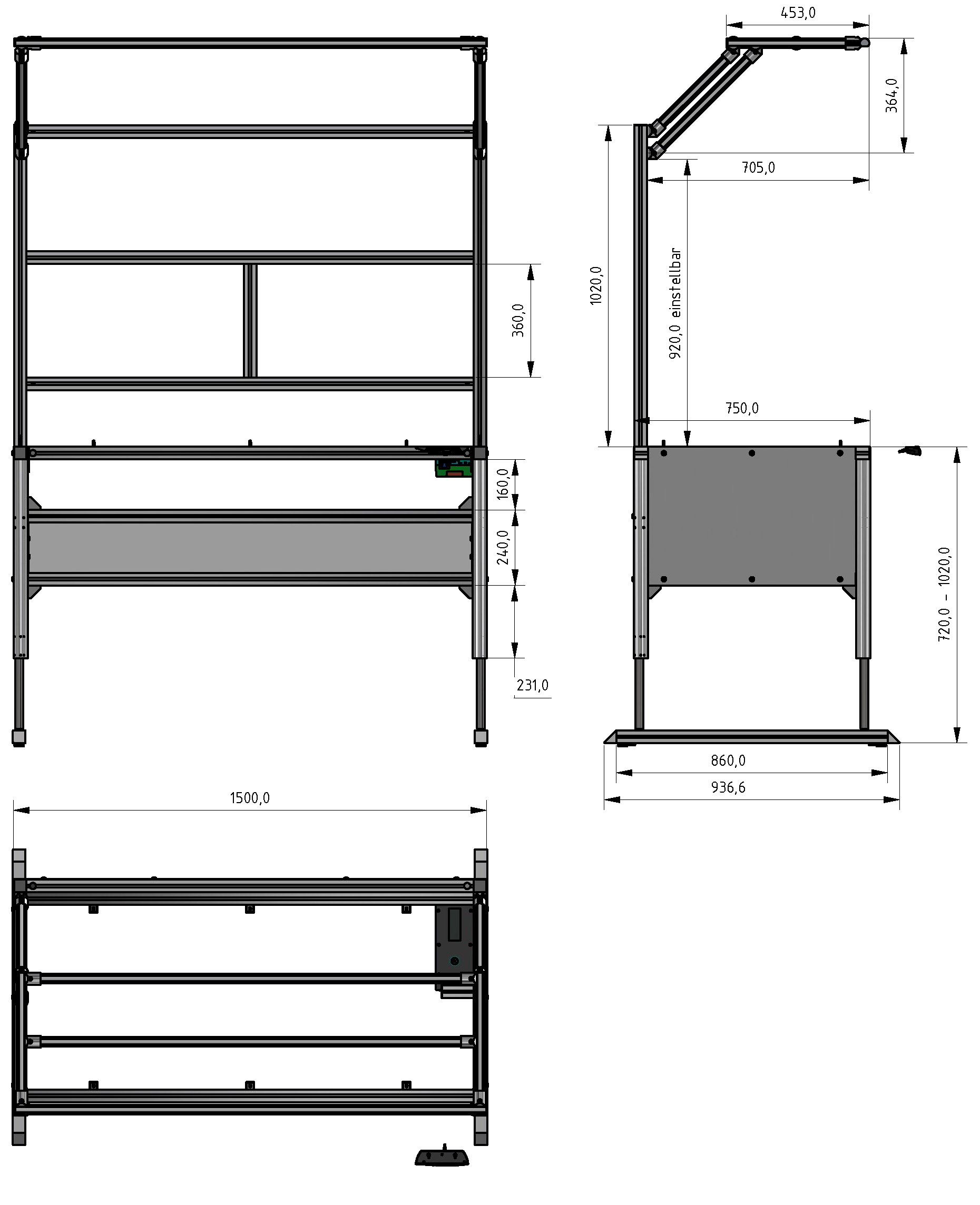 Basic Line ergo plus table frame