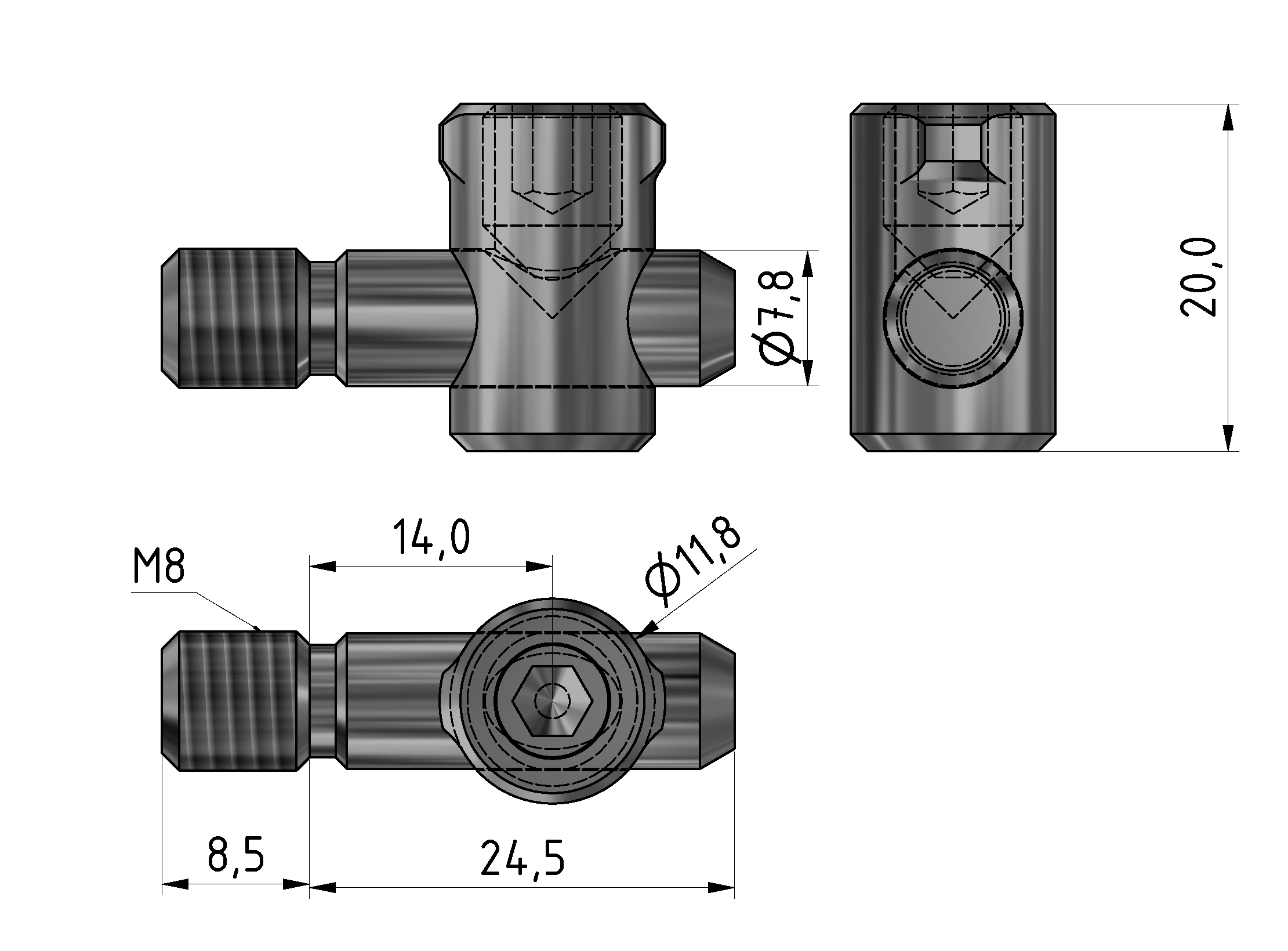 Zentralspanner 8 G, verzinkt