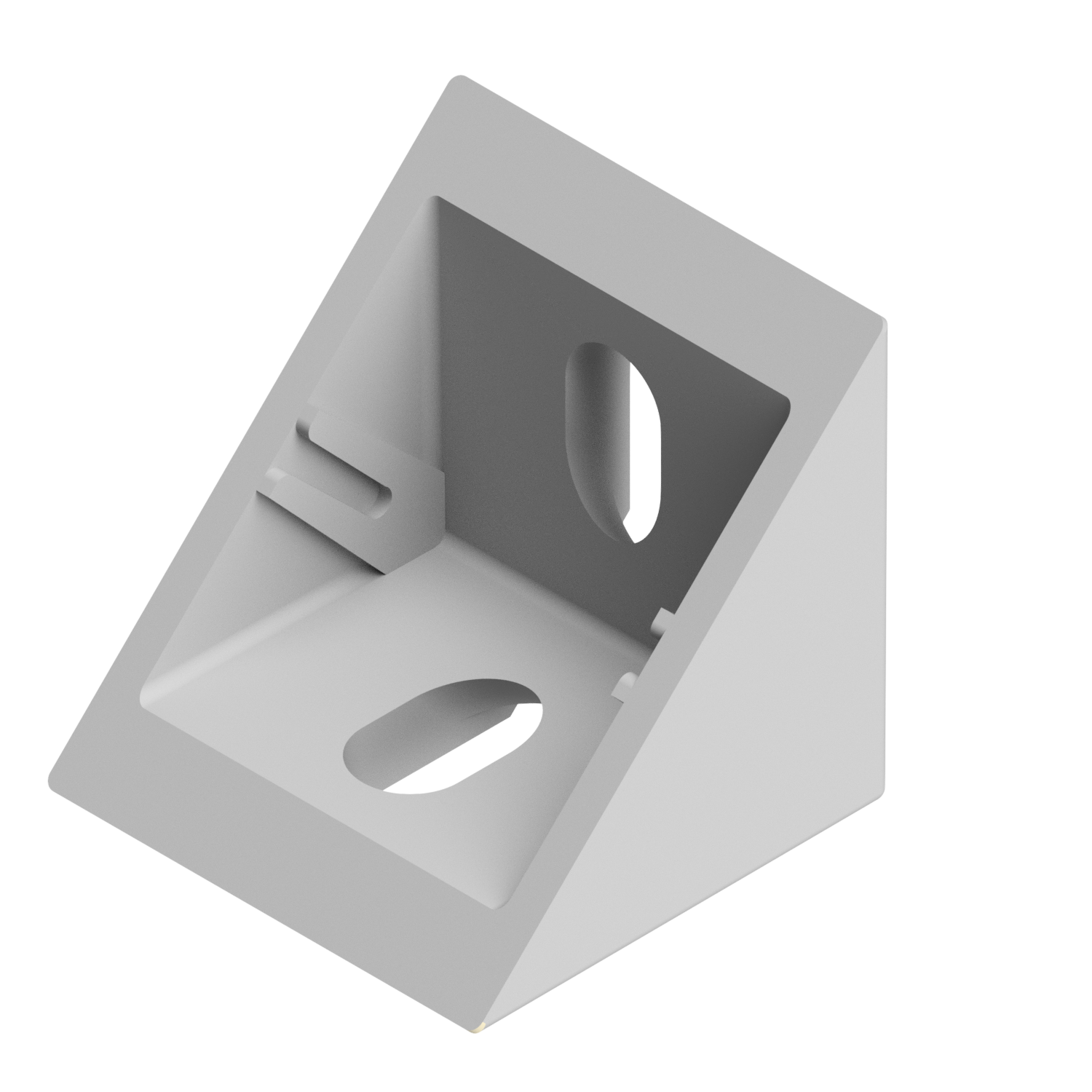 Angle Bracket 8 40x40 slotted hole Zn, white aluminium