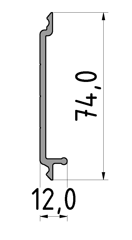 Wandprofil 80, natur