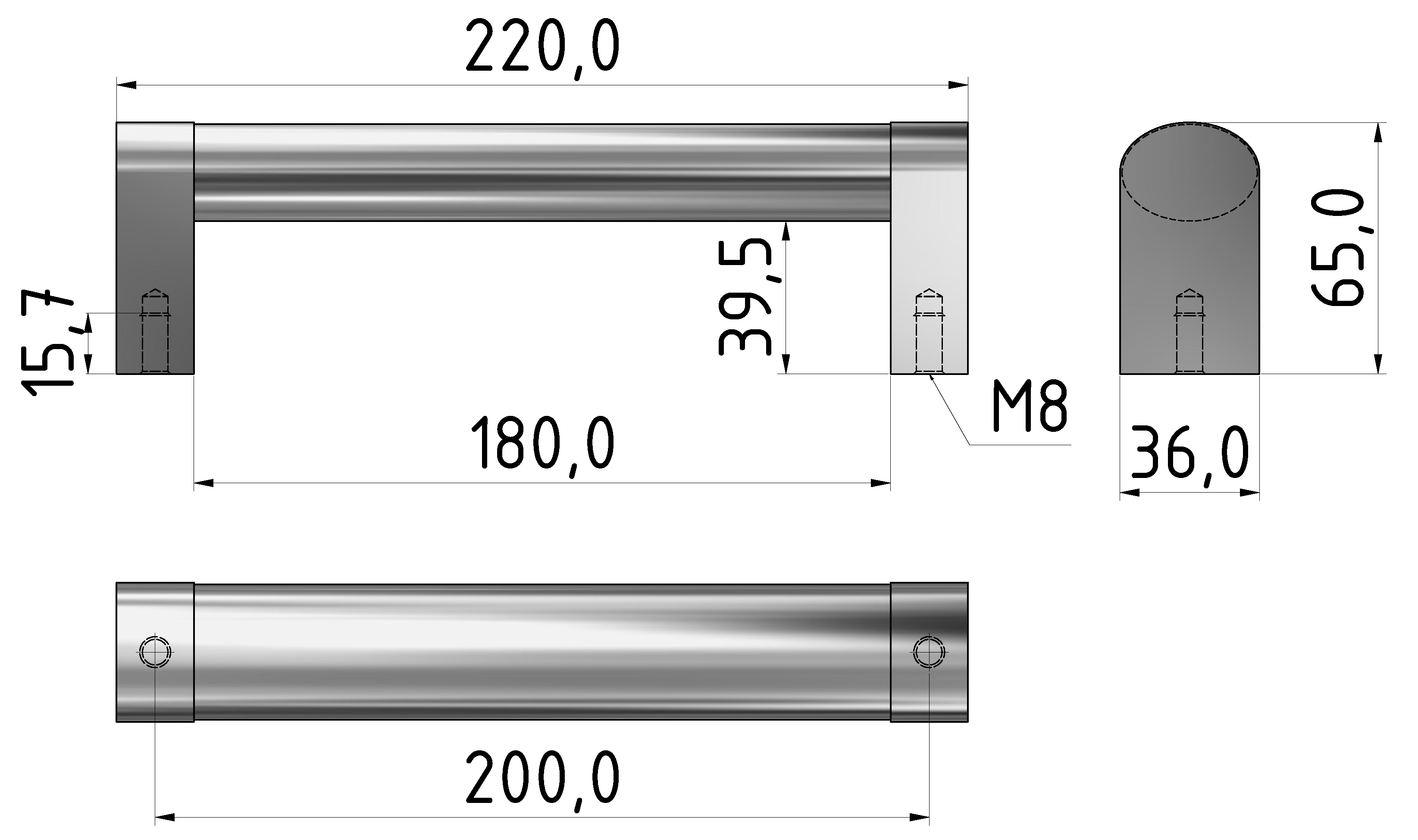 Handgriff X 200 35, natur-8