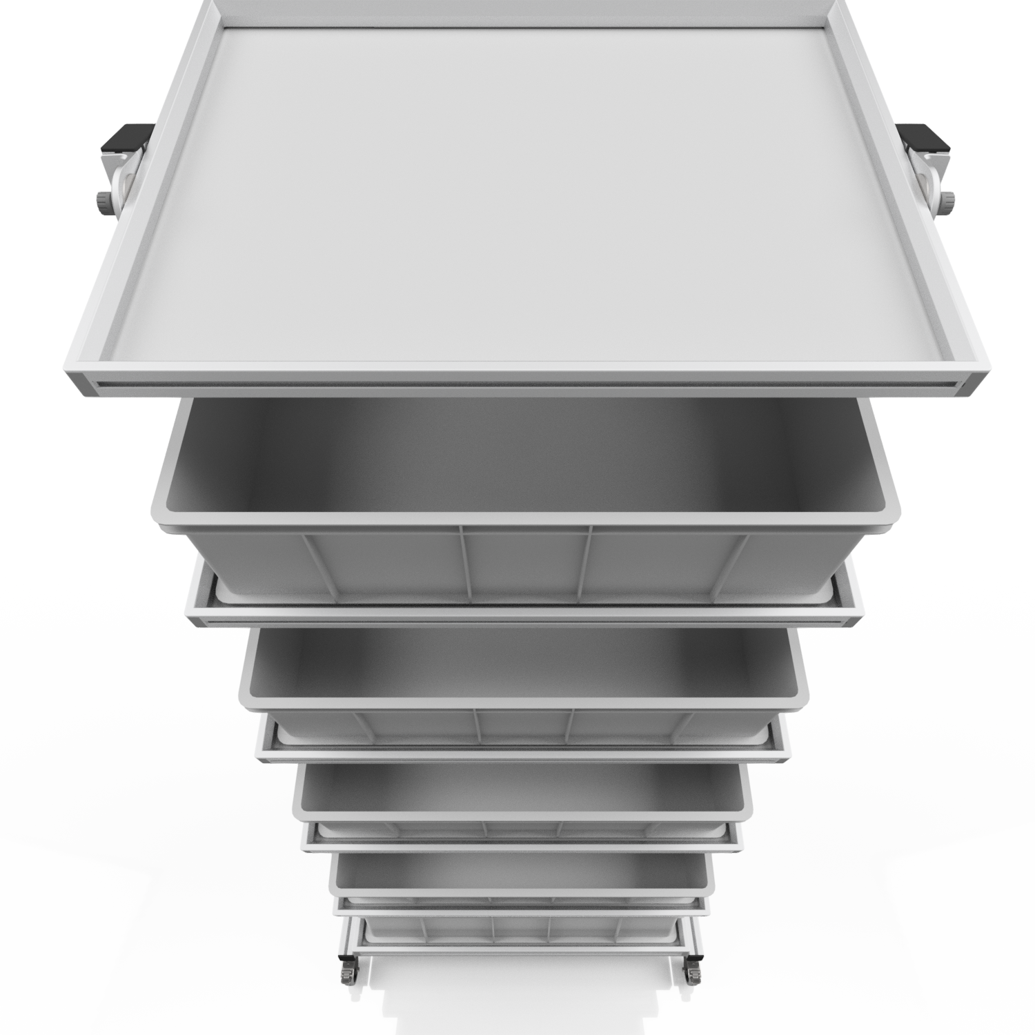 Systemwagen für Eurobehälter 80 x 60 H 200 cm neigbar