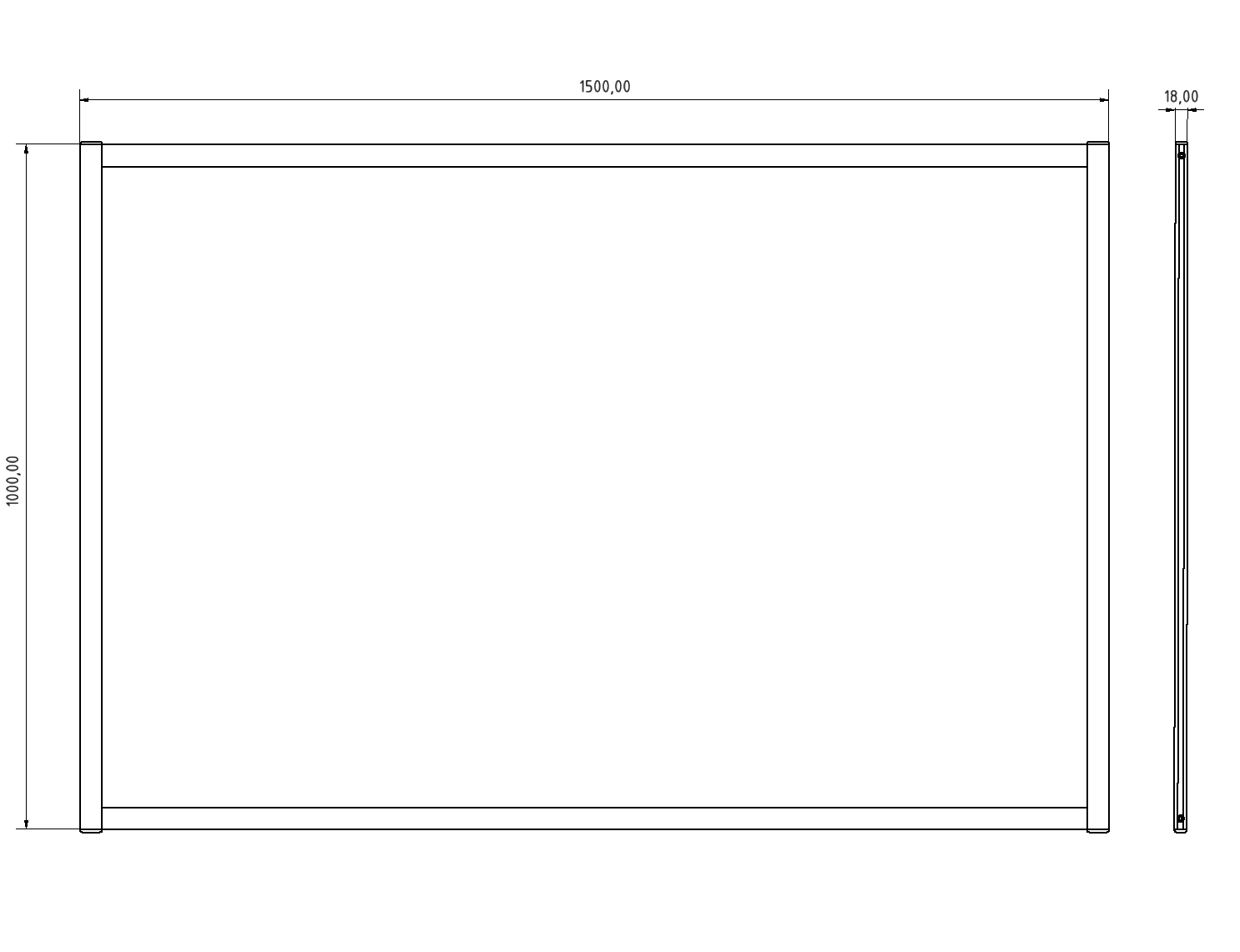 White Board 1500x1000 magnetisch