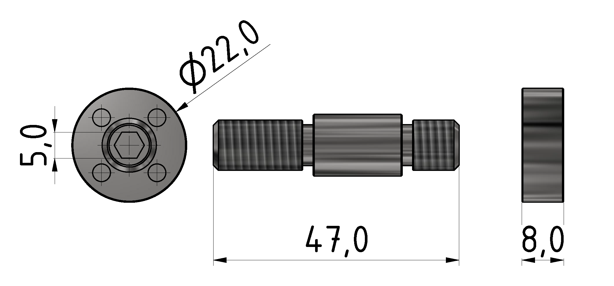 Bolt 8 D14 e, bright zinc-plated