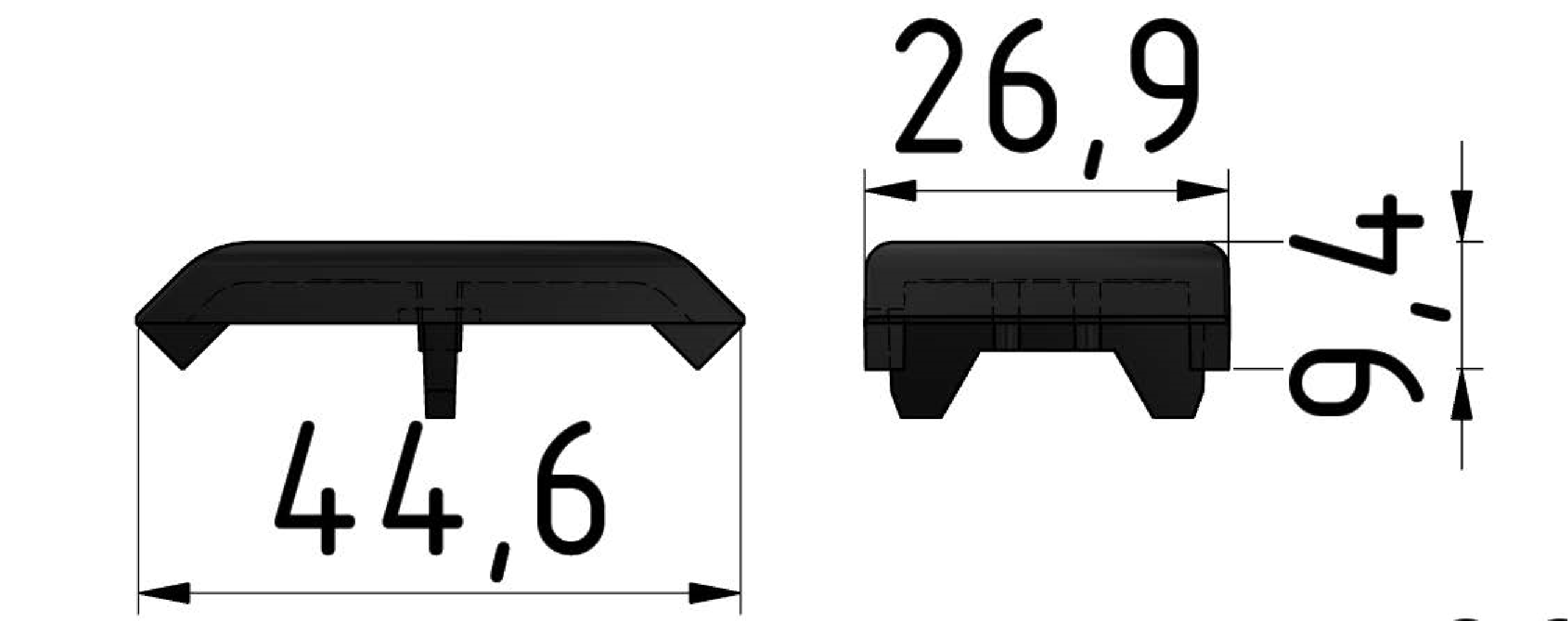 Angle Bracket Cap  30x30, grey-8