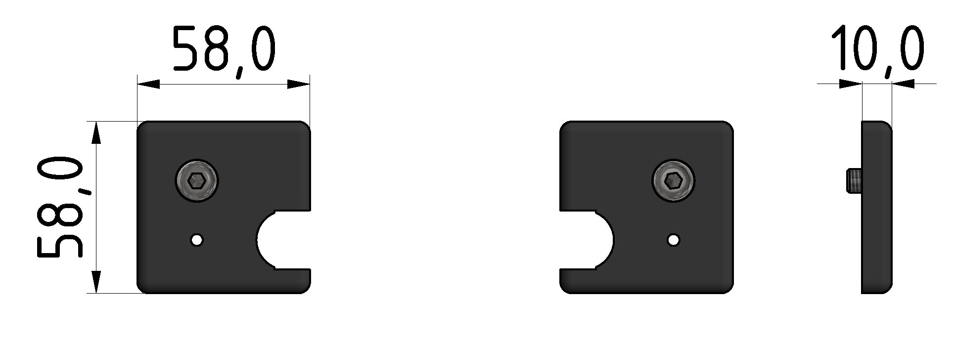 Abstreif- und Schmiersystem 8 D14, schwarz