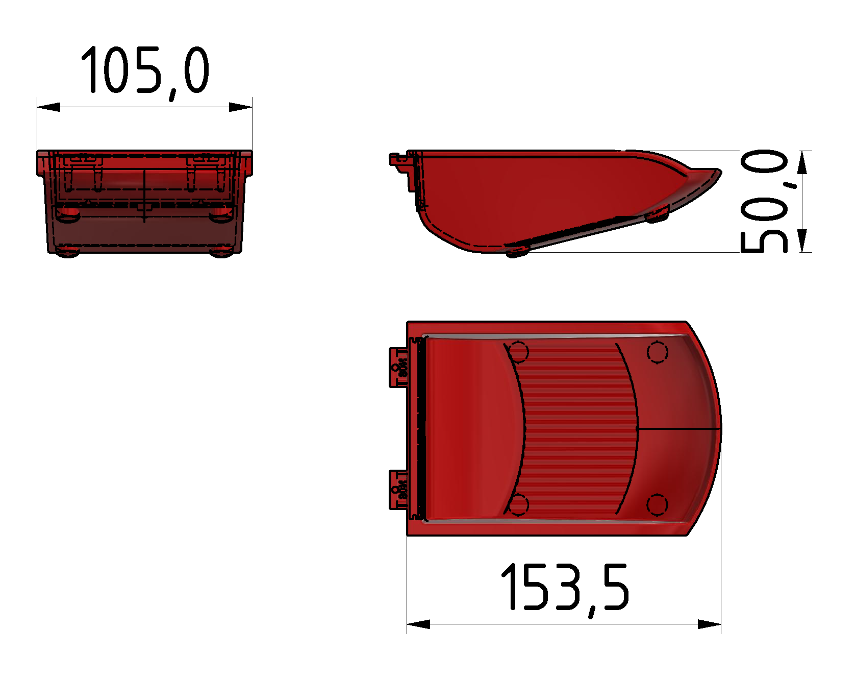 Grab Tray 105x130, red-8