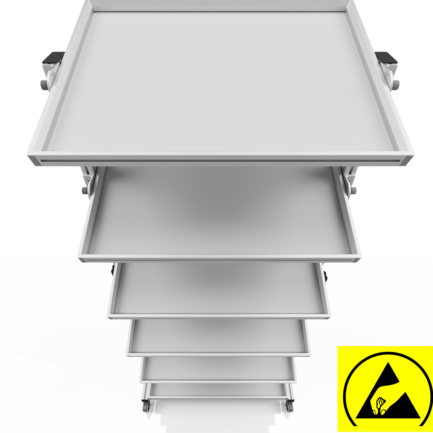 ESD Systemwagen für Eurobehälter 80 x 60 H 200 cm neigbar