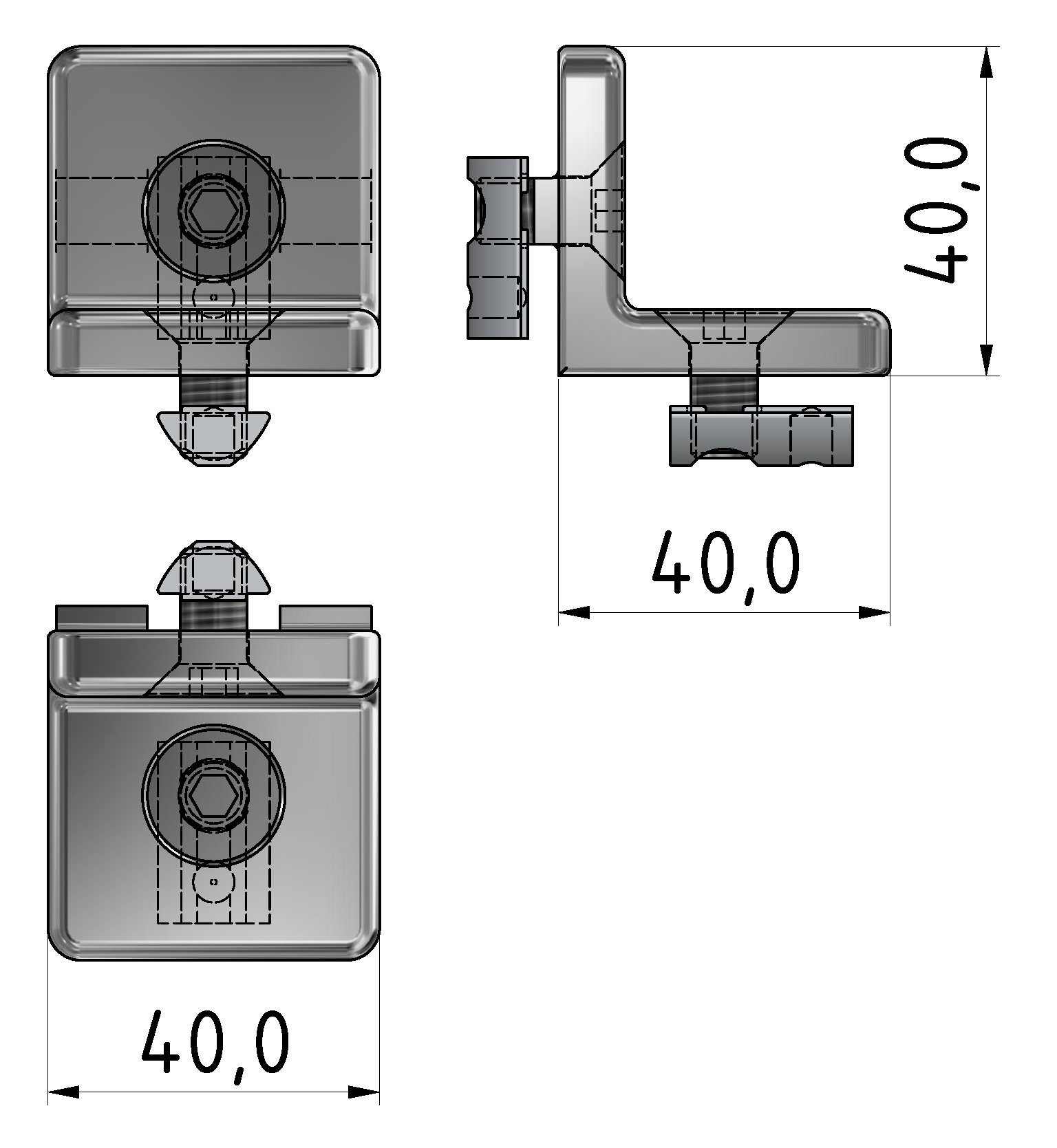 Angle Bracket  Set V 8 40 Zn