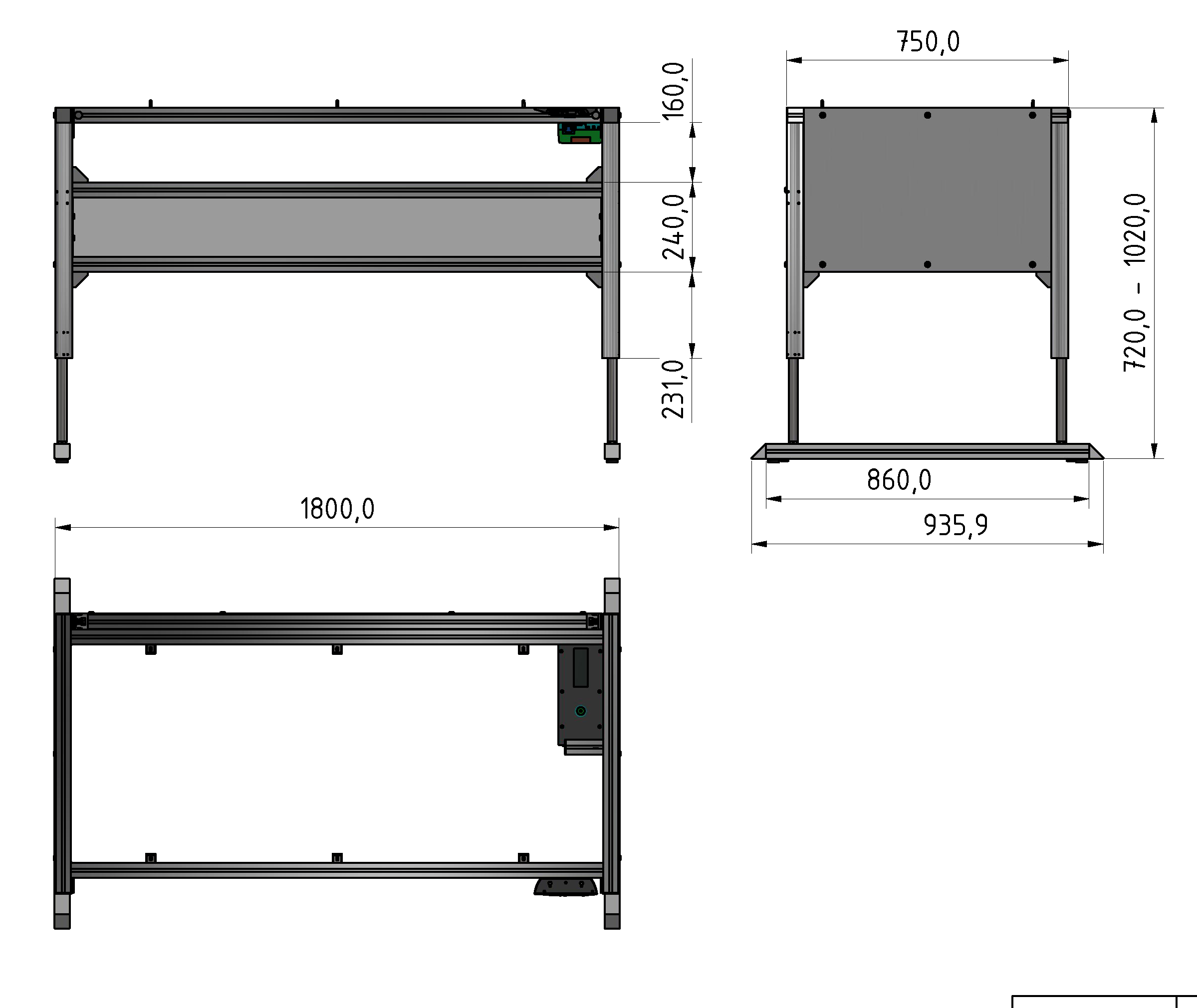 Basic Line ergo  table frame