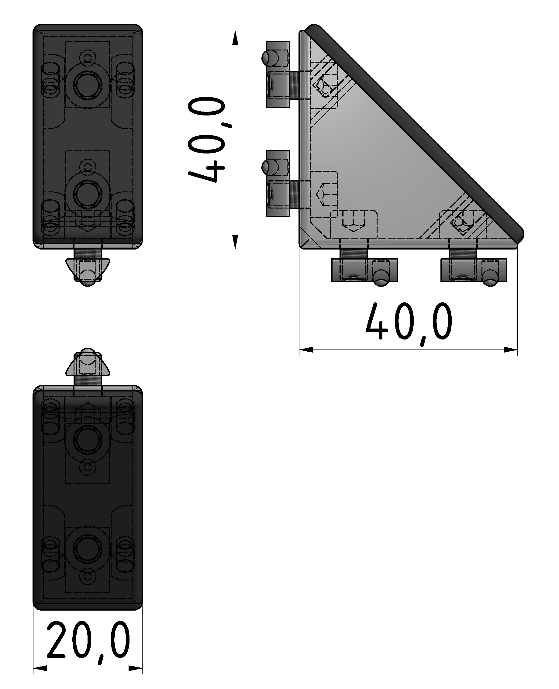 Angle Bracket  Set 5 40x40