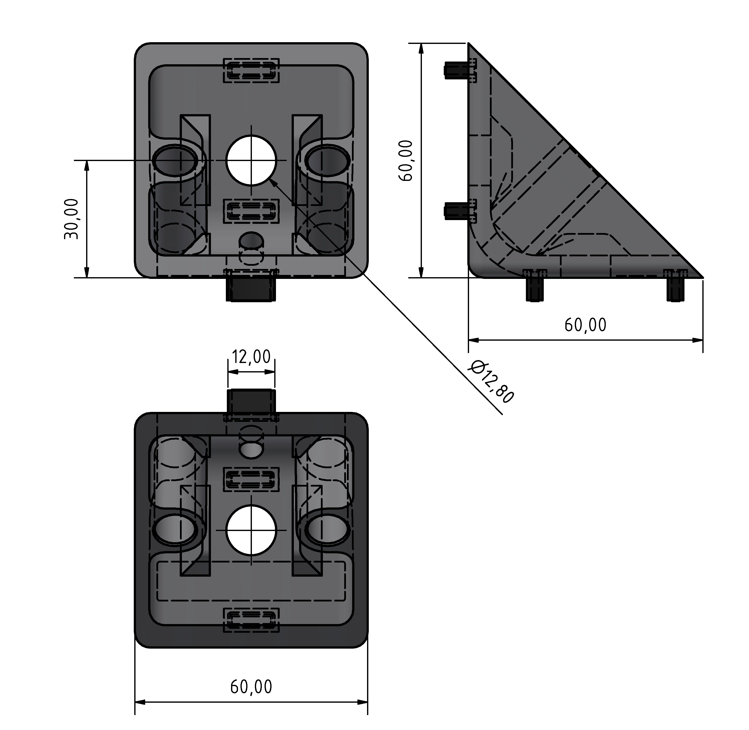 Angle Bracket 8 40x40 Zn, white aluminium