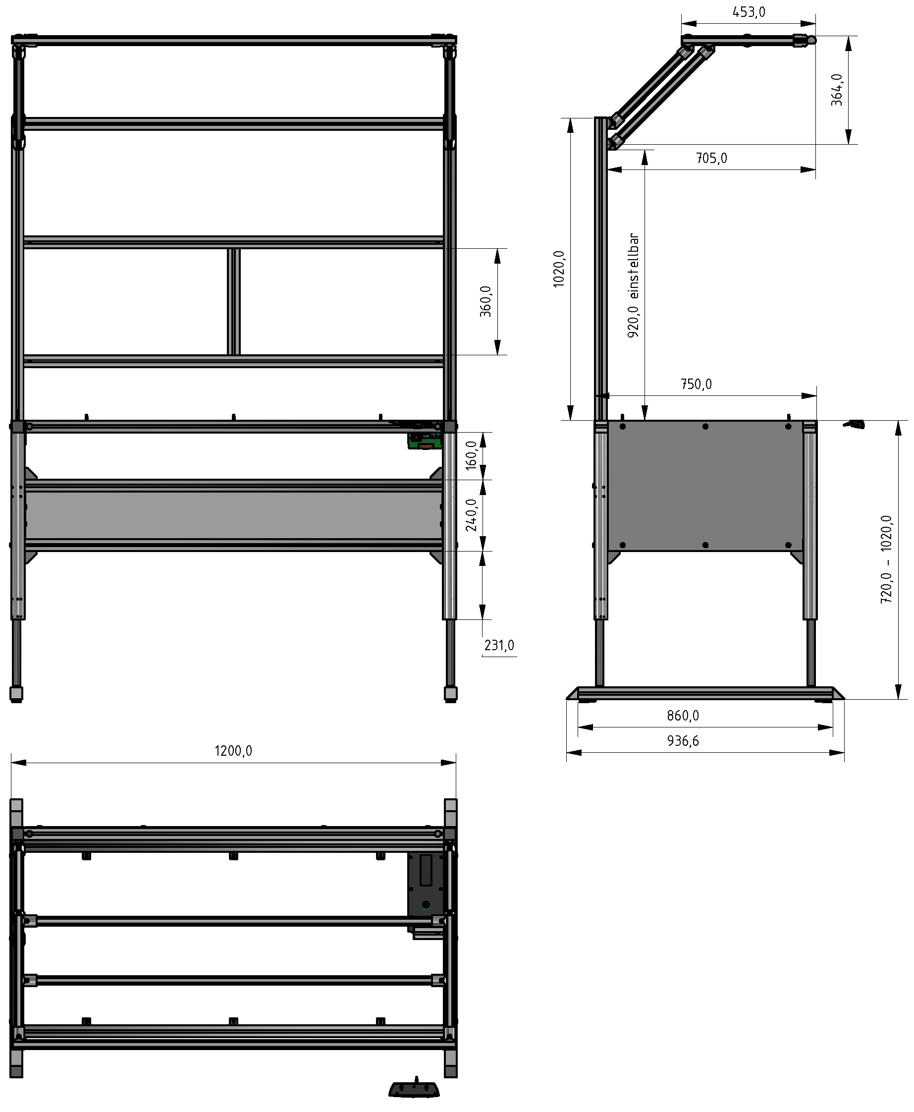 Basic Line ergo plus table frame