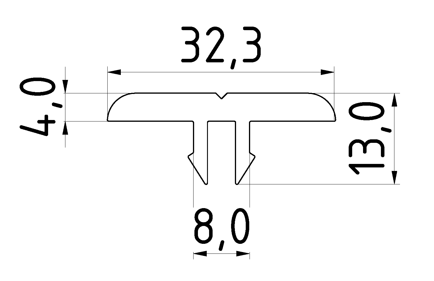 Gleitleiste 8, schwarz