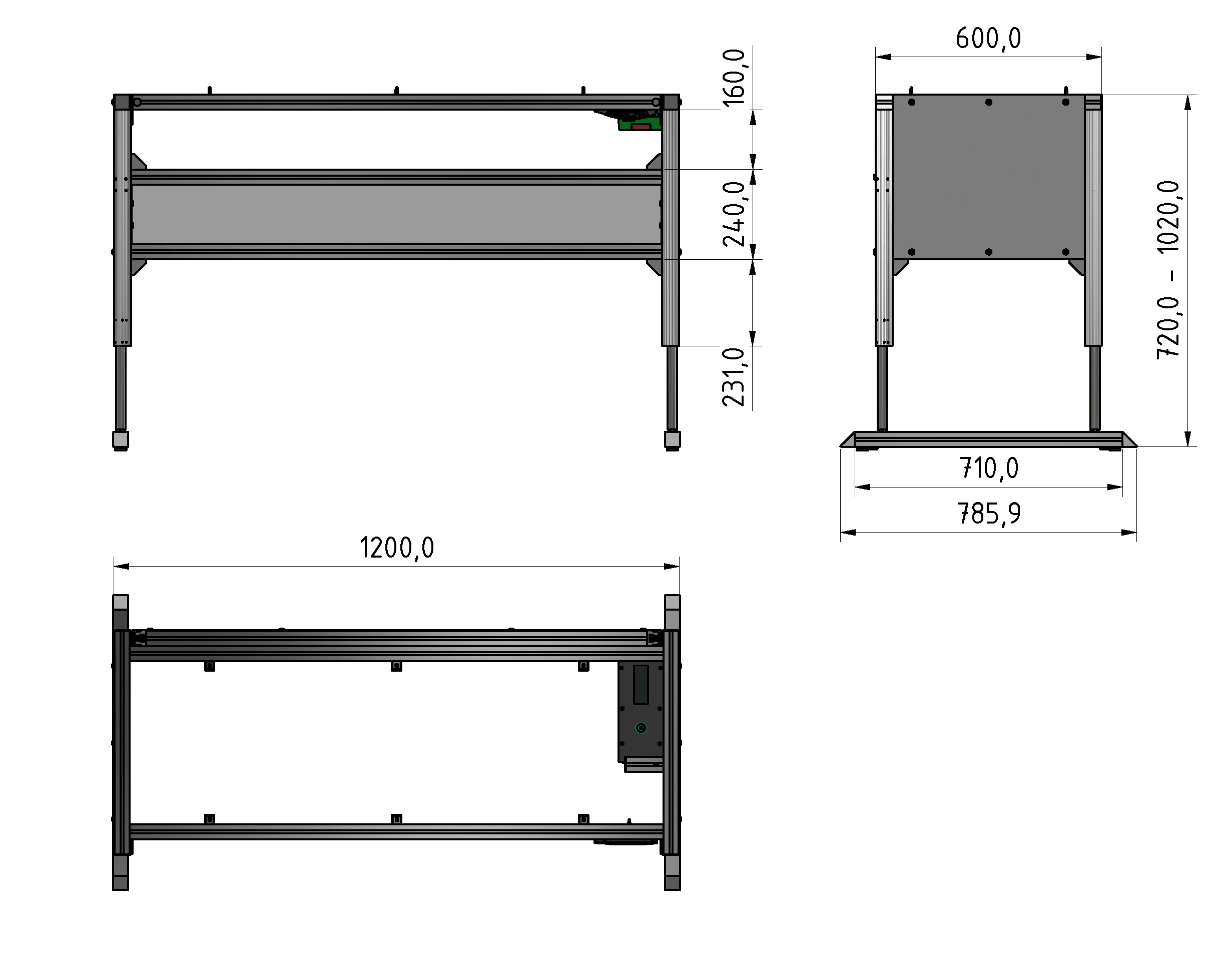 Basic Line ergo  table frame