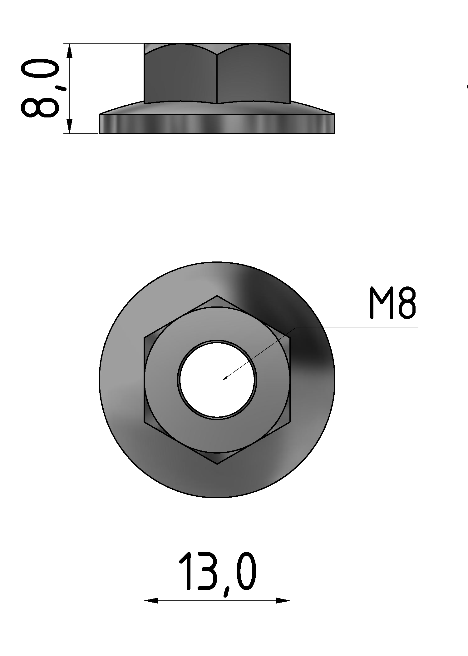 Bundmutter M8, verzinkt-10