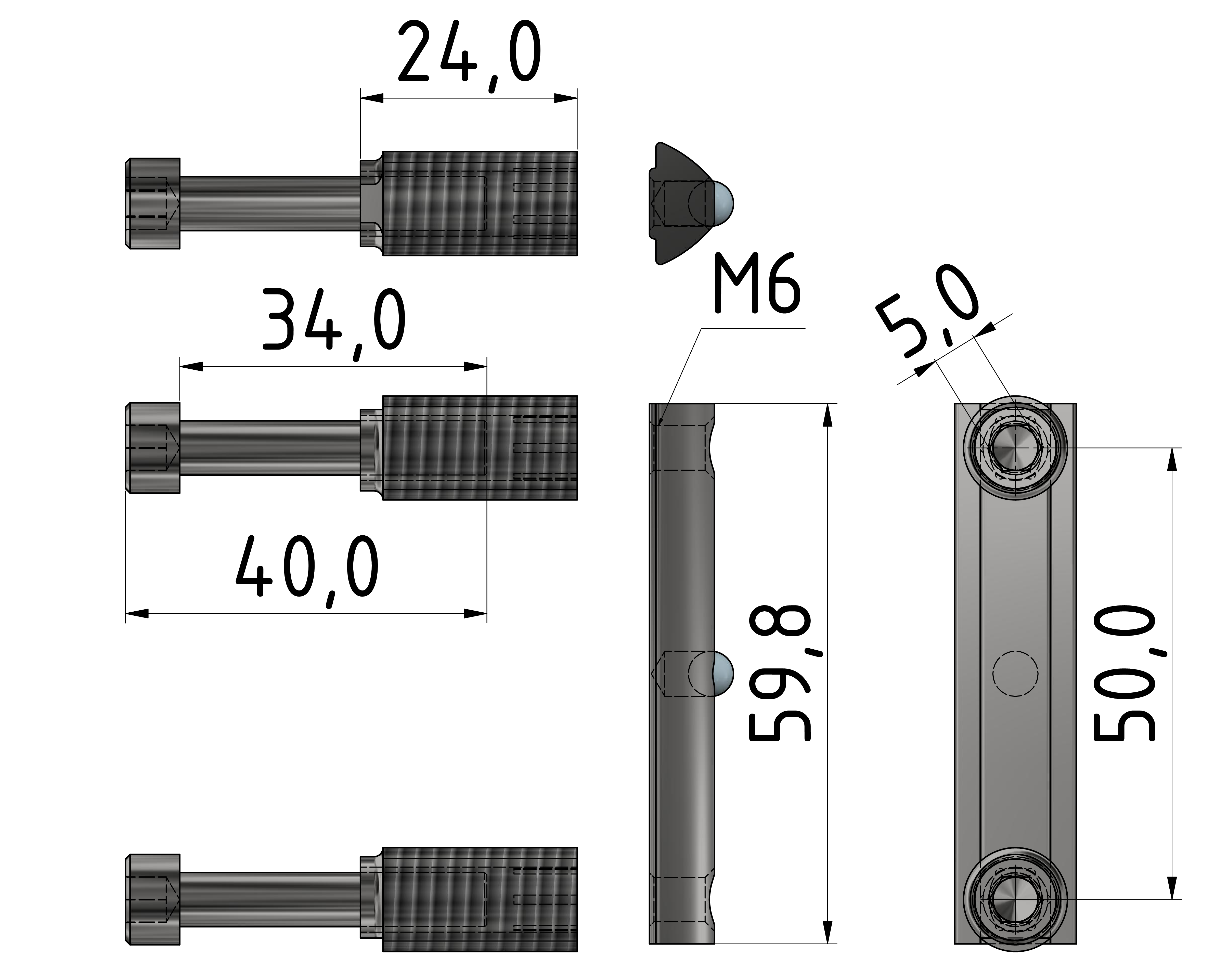 T- Matic Double Connector Set 60, bright zinc-plated-8