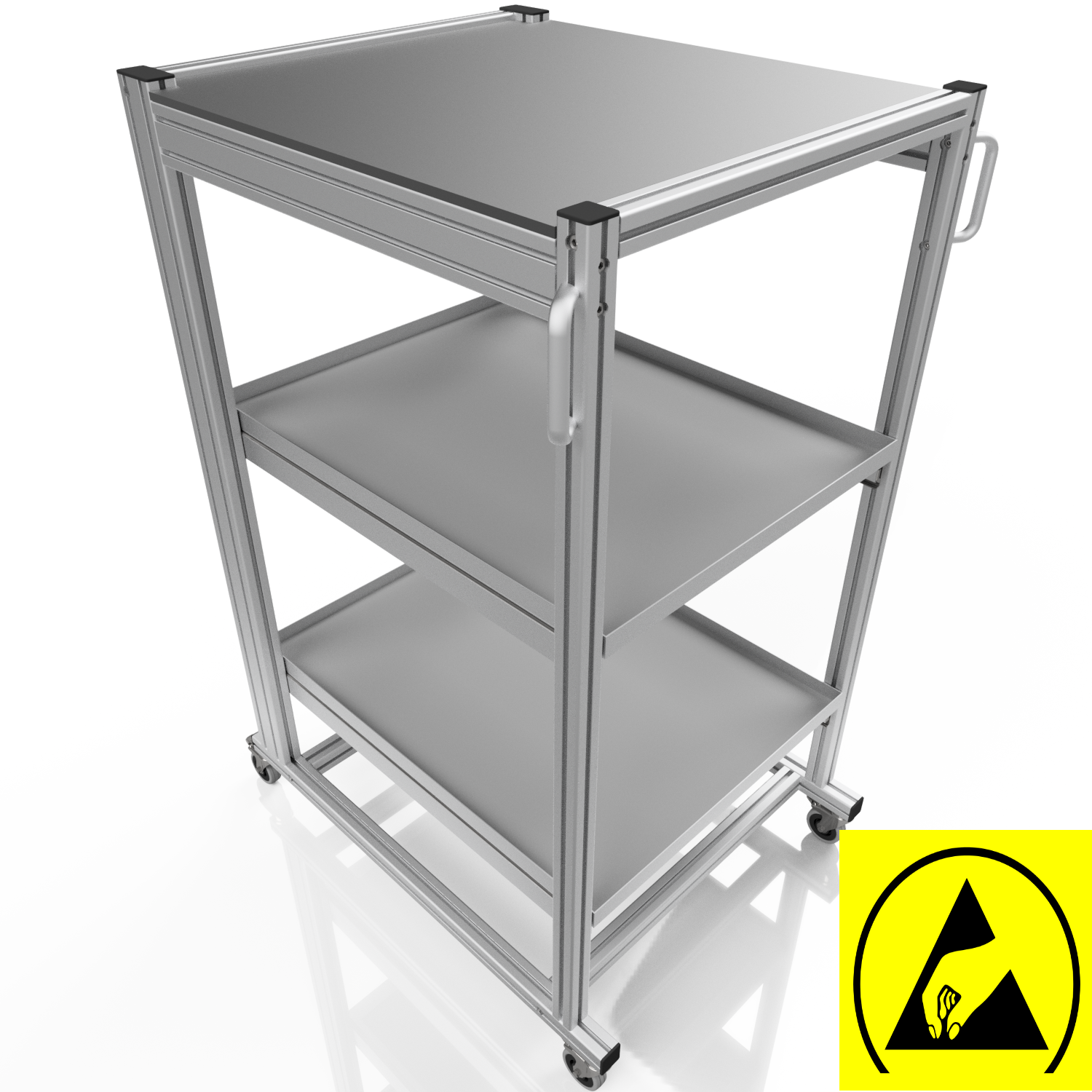 ESD system trolley for Euro containers 80x60 H 134 cm