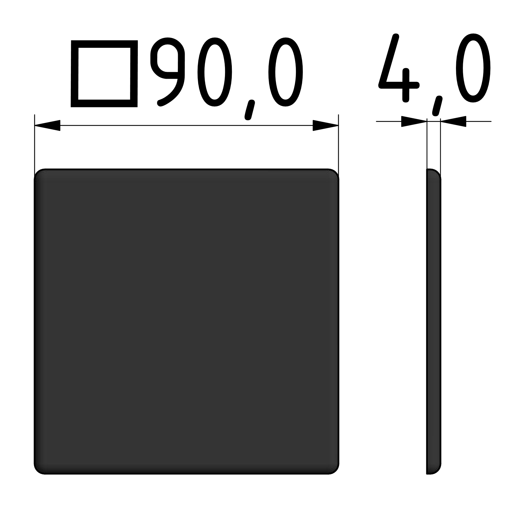 Abdeckkappe 90x90 leicht, schwarz-10