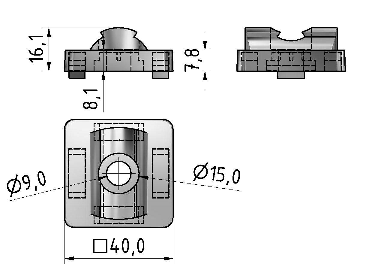 Set Adapter Plate 40x40 D28