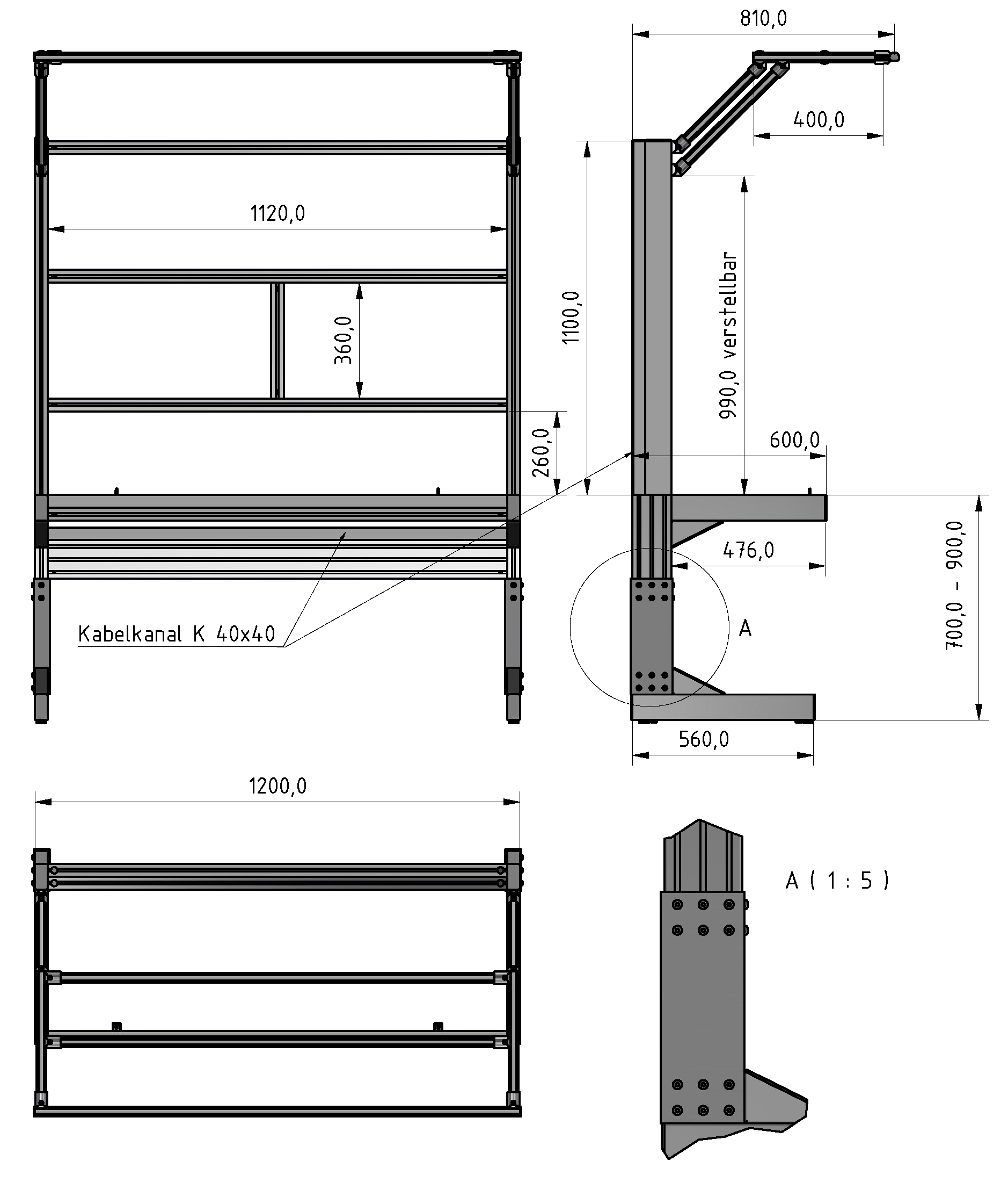 C Line  plus table frame